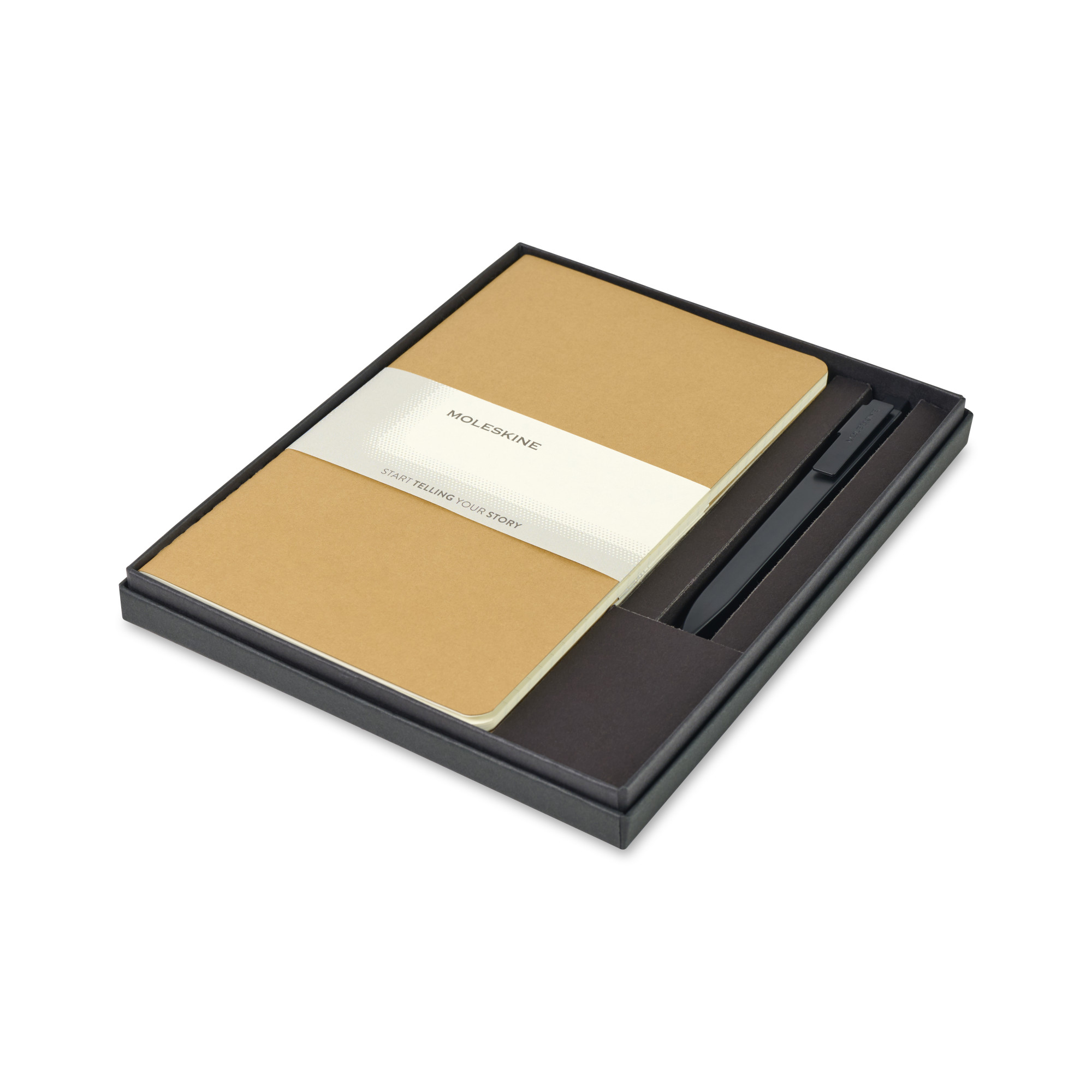 Picture of Moleskine Large Cahier and GO Pen Gift Set - Kraft