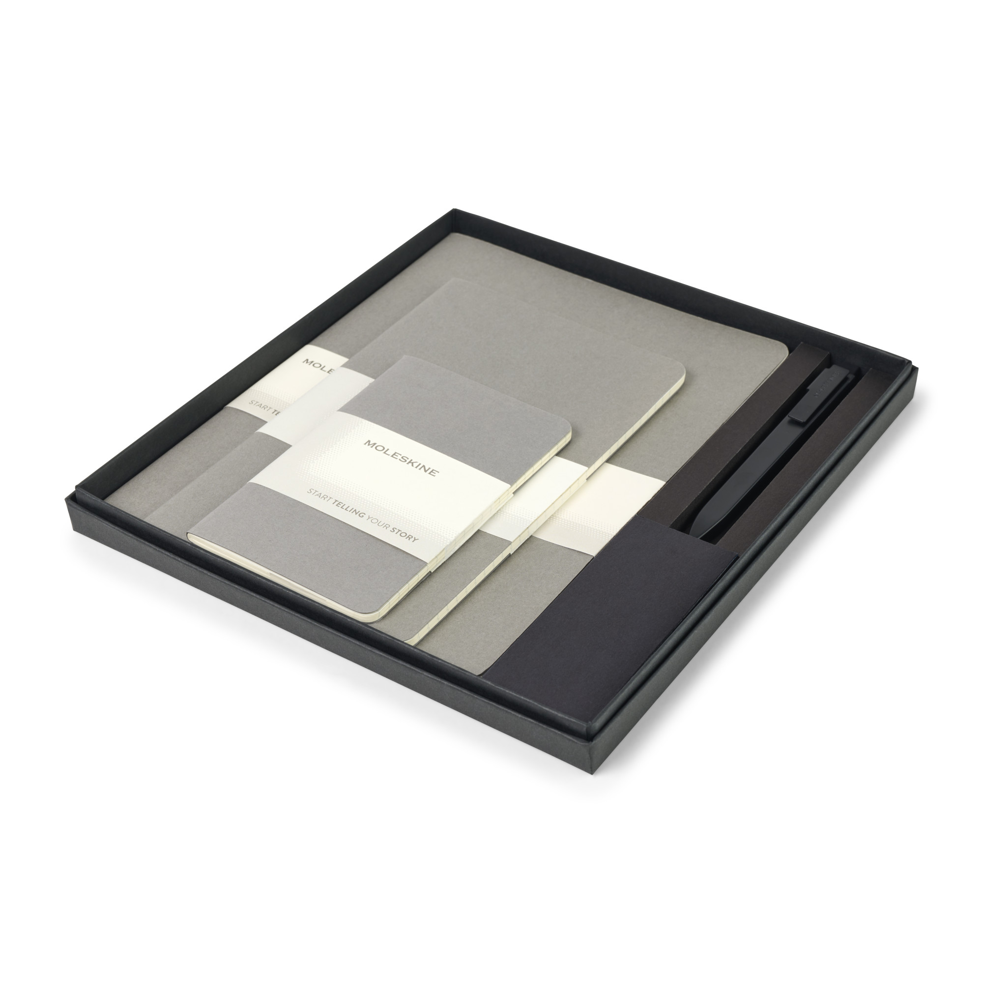 Picture of Moleskine Assorted Cahier and GO Pen Gift Set - Pebble Grey