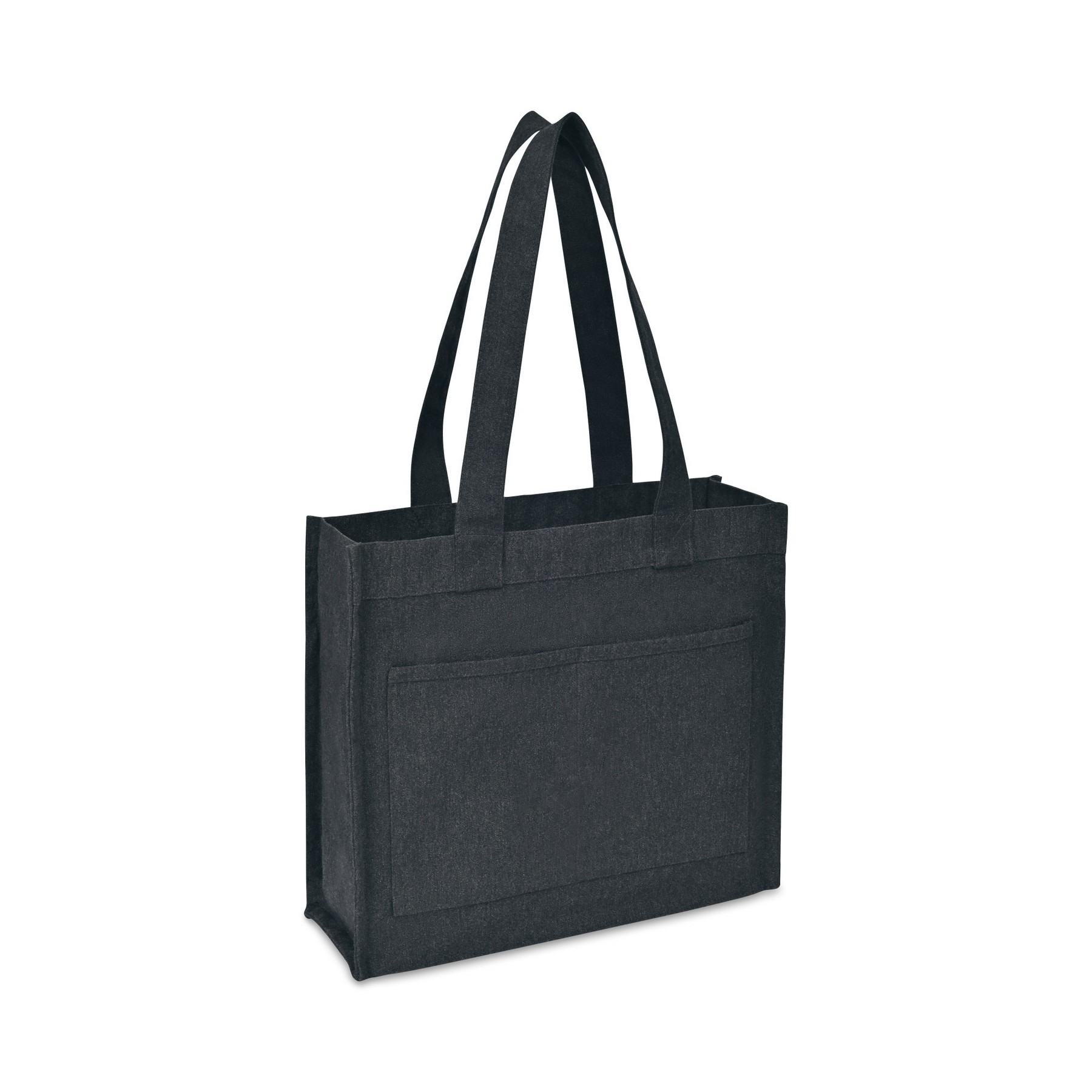 Picture of Recycled Cotton Pocket Tote - AWARE - Charcoal