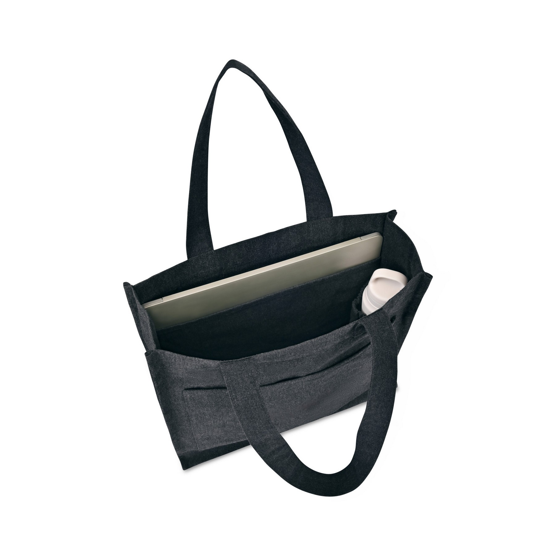 Picture of Recycled Cotton Pocket Tote - AWARE - Charcoal