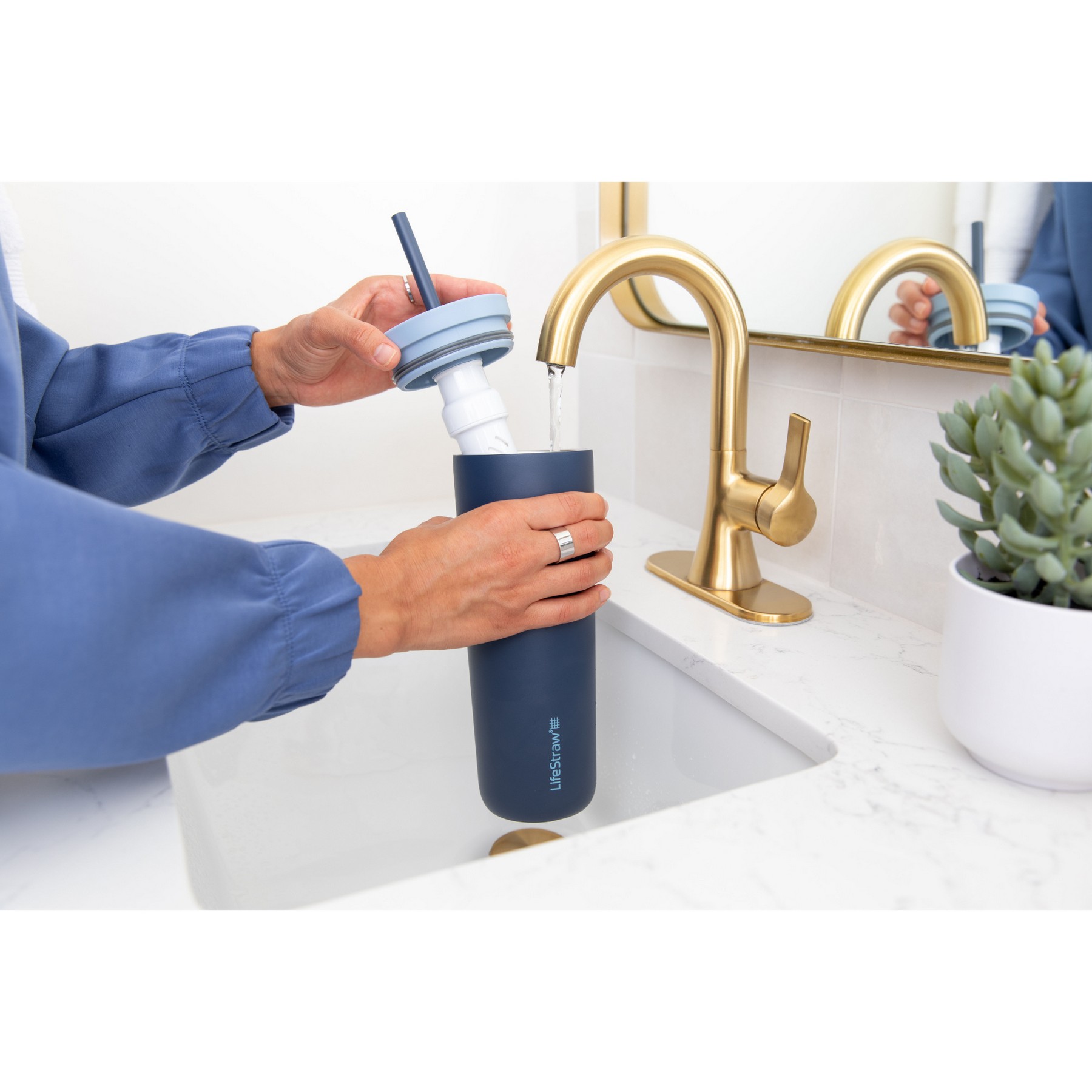 Picture of LifeStraw Go Series Tumbler - 18 Oz (Stainless) - Aegean