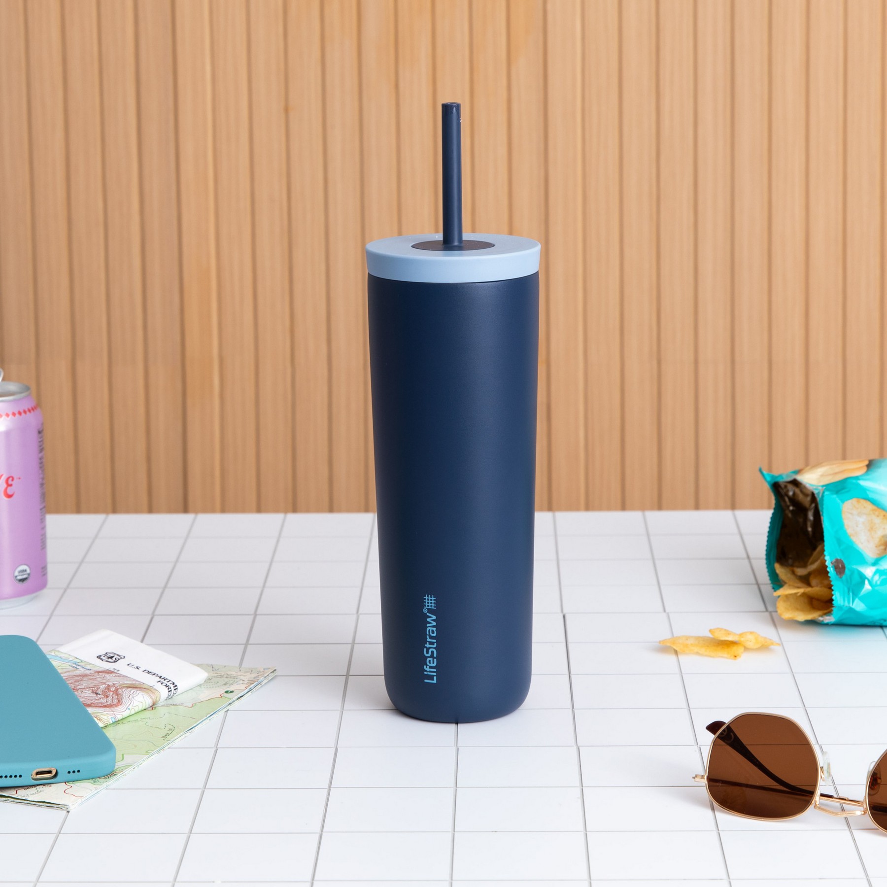 Picture of LifeStraw Go Series Tumbler - 18 Oz (Stainless) - Aegean