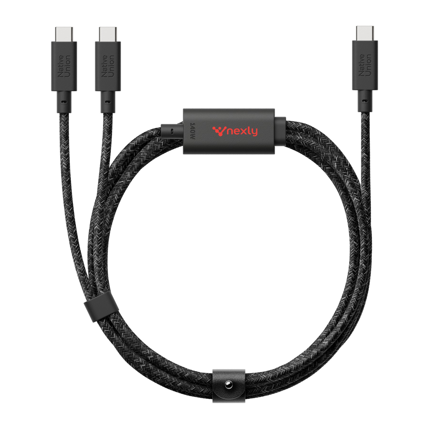 Picture of Native Union Belt Cable 2-in-1 USB-C to USB-C & USB-C Cable - Black