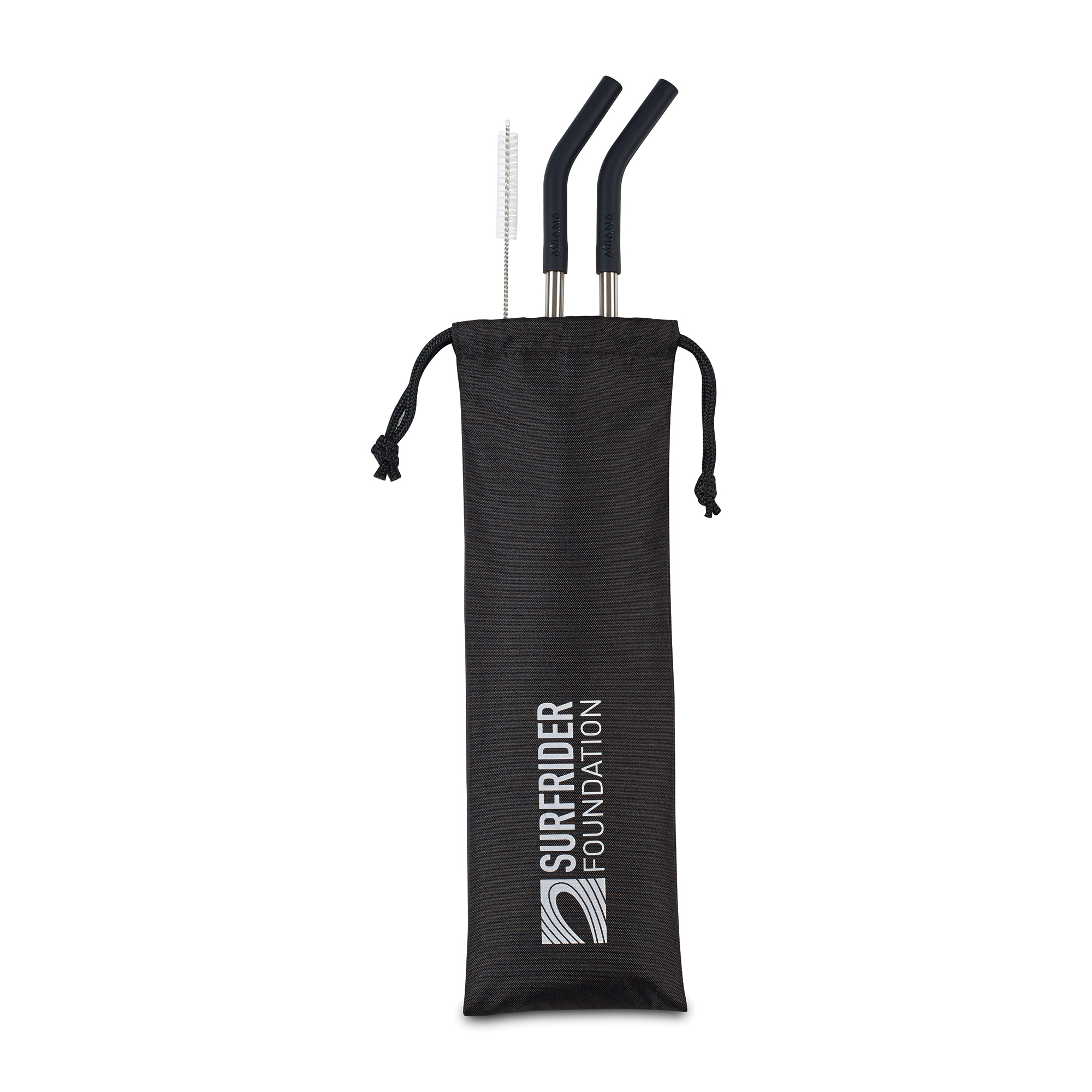 Picture of Aviana Poppy 2-Pack Stainless Straw Set - Black