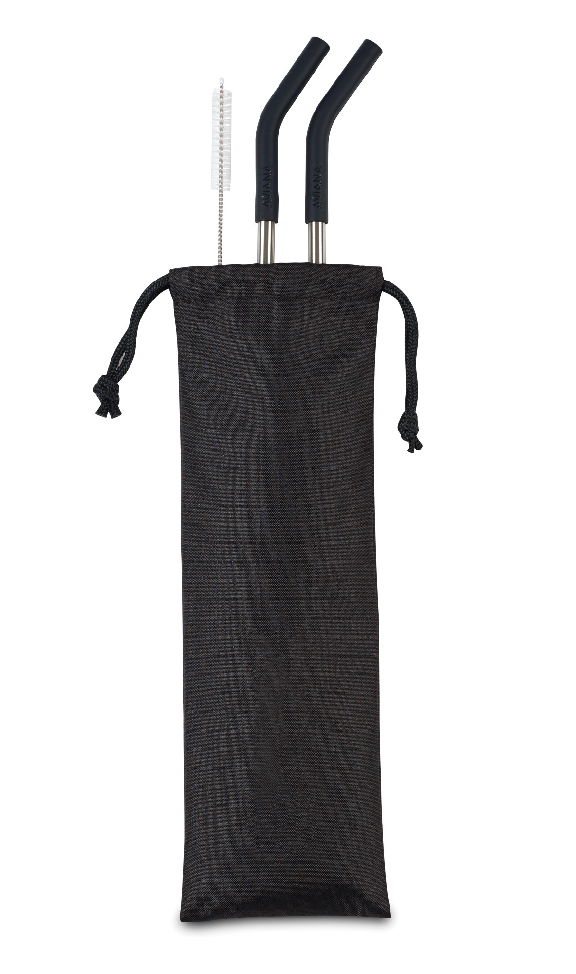 Picture of Aviana Poppy 2-Pack Stainless Straw Set - Black