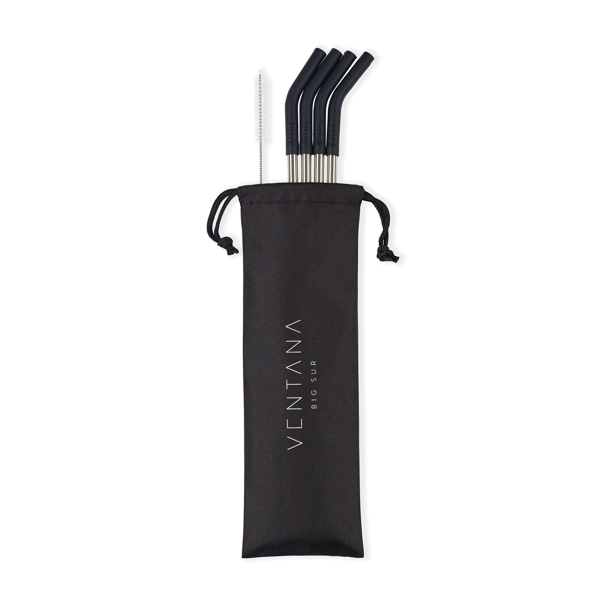 Picture of Aviana Poppy 4-Pack Stainless Straw Set - Black