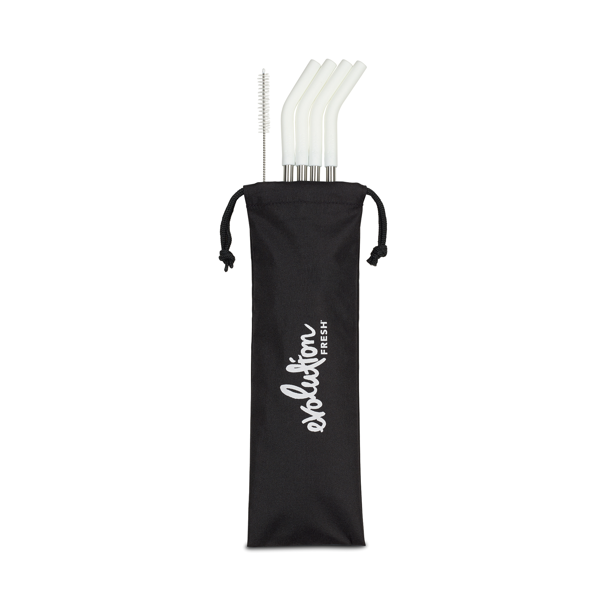 Picture of Aviana Poppy 4-Pack Stainless Straw Set - White