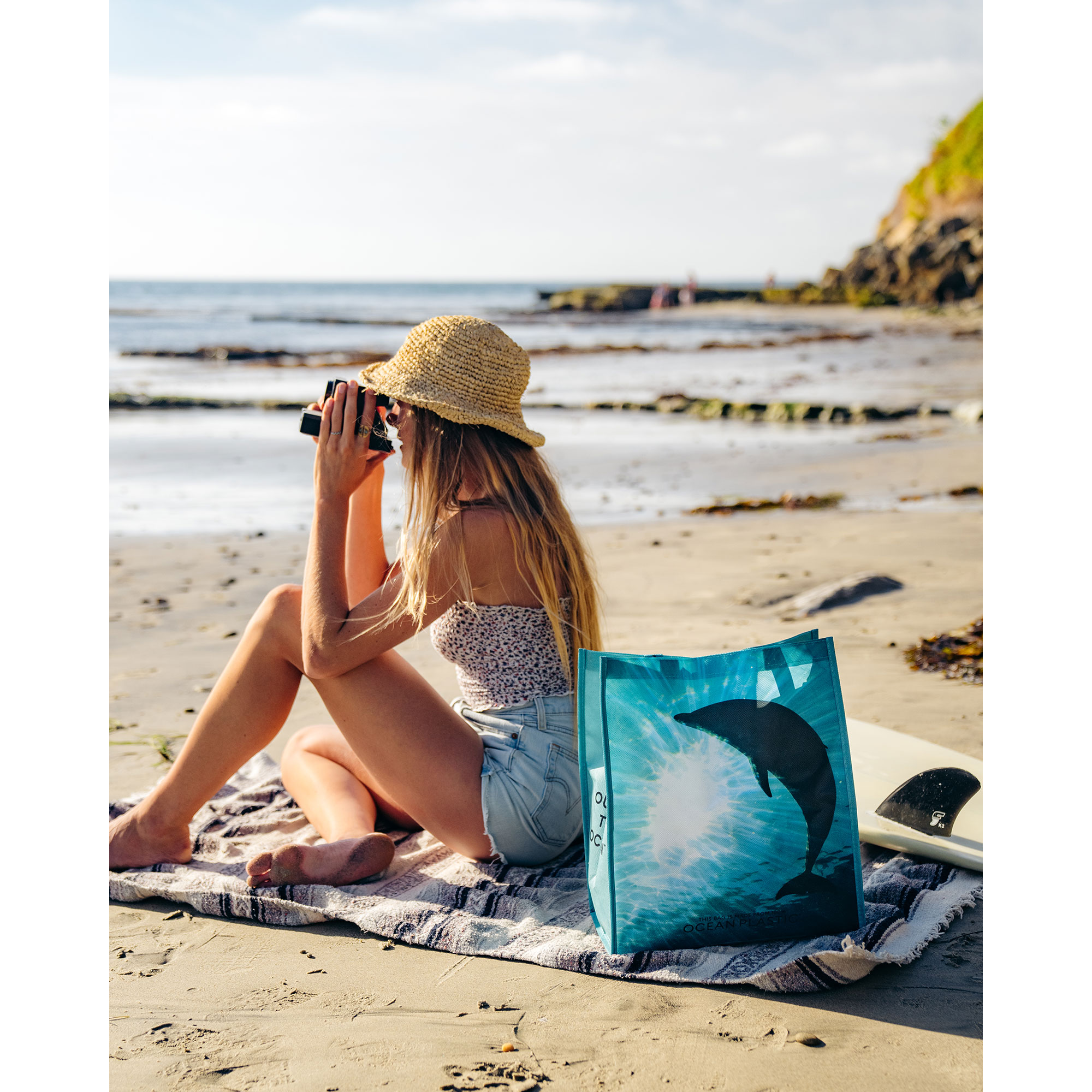 Picture of Out of the Ocean Reusable Large Shopper - Seafoam