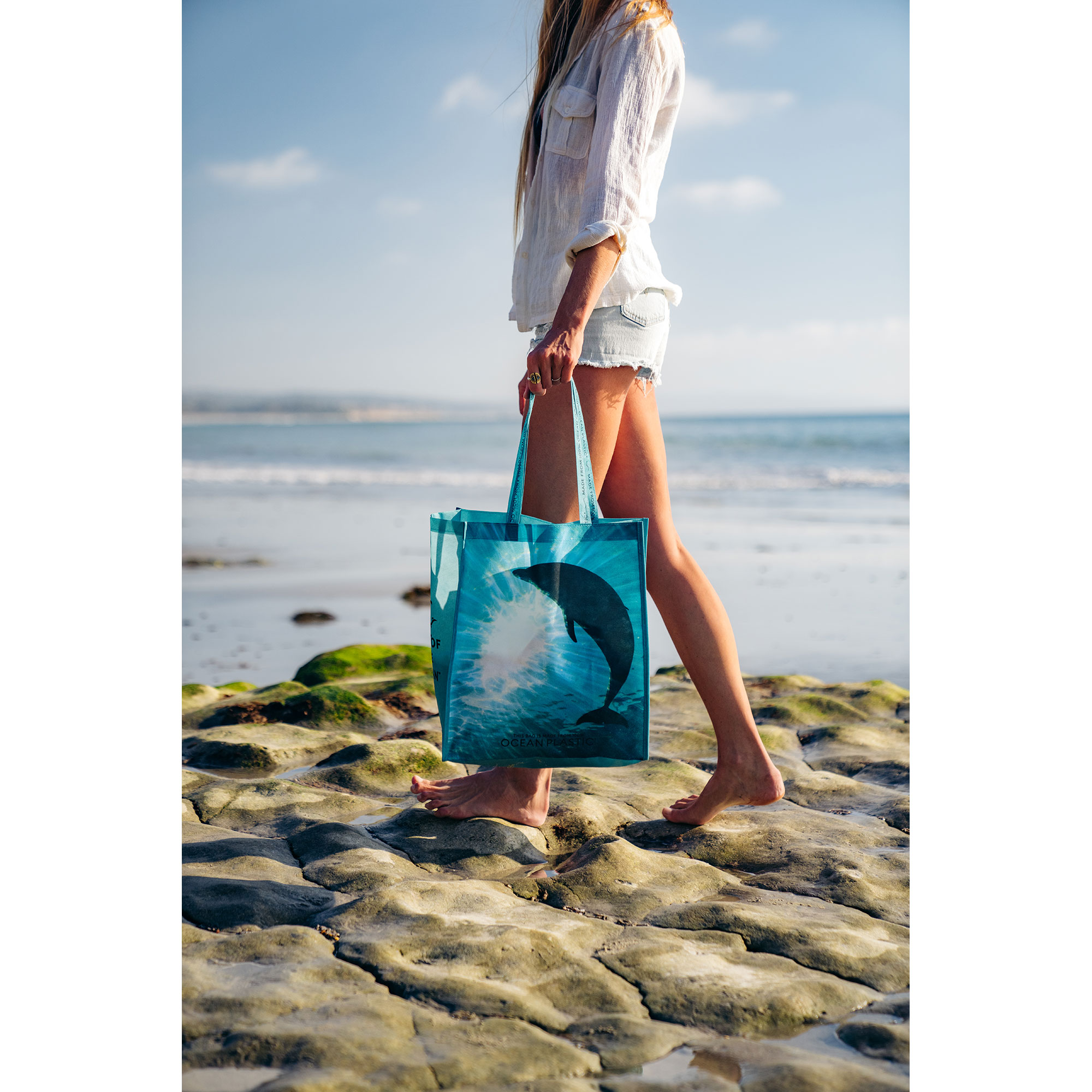 Picture of Out of the Ocean Reusable Large Shopper - Seafoam