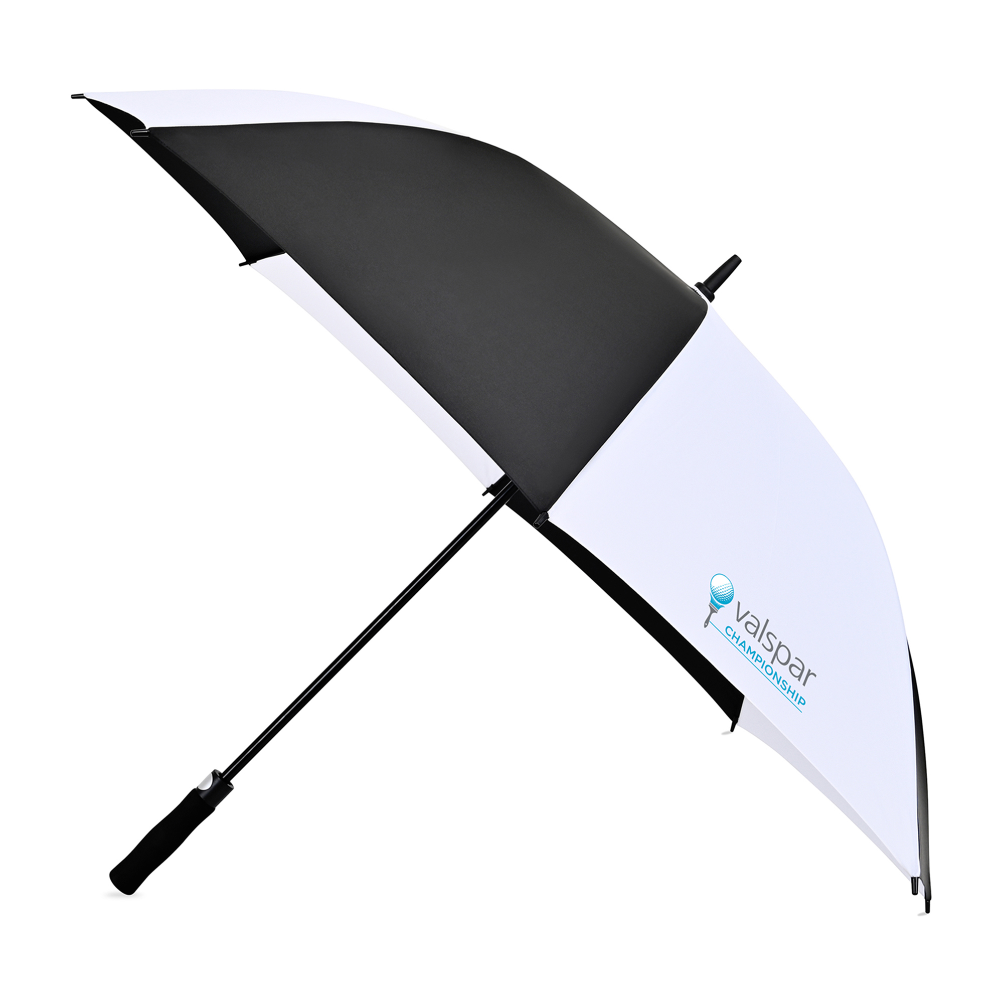 Picture of Elements 60" Recycled rPET Auto Open Golf Umbrella - Black-White
