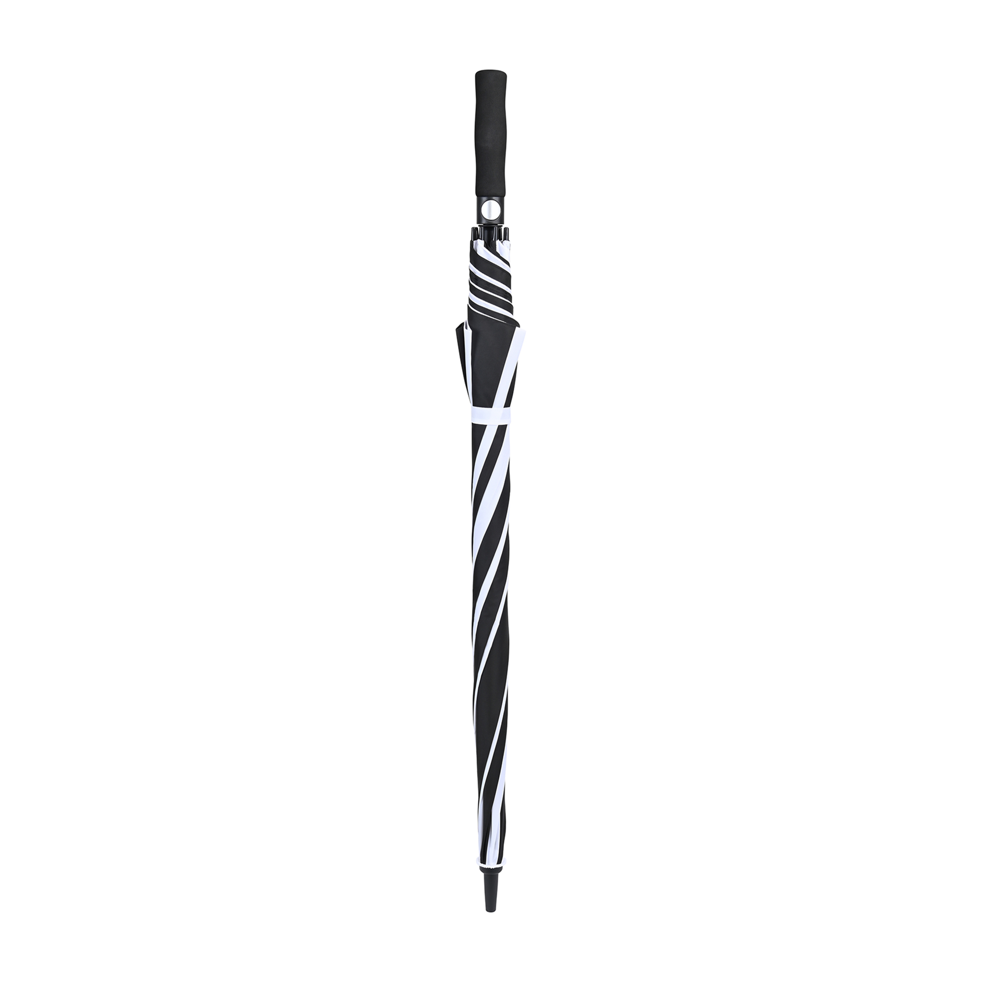 Picture of Elements 60" Recycled rPET Auto Open Golf Umbrella - Black-White