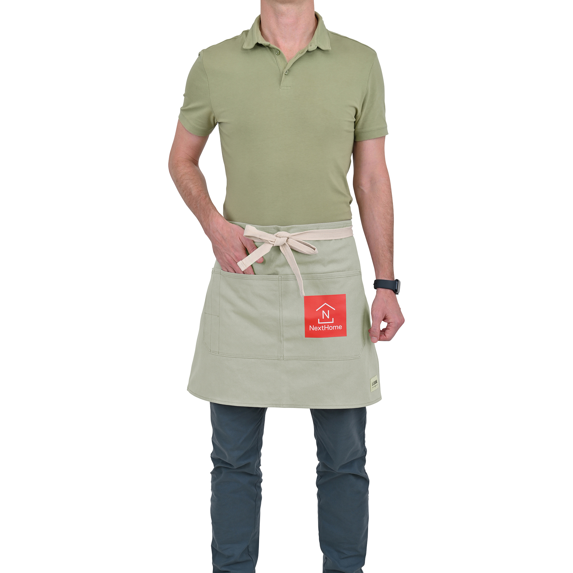 Picture of La Cuisine Recycled Cotton Bistro Apron - AWARE - Light Grey