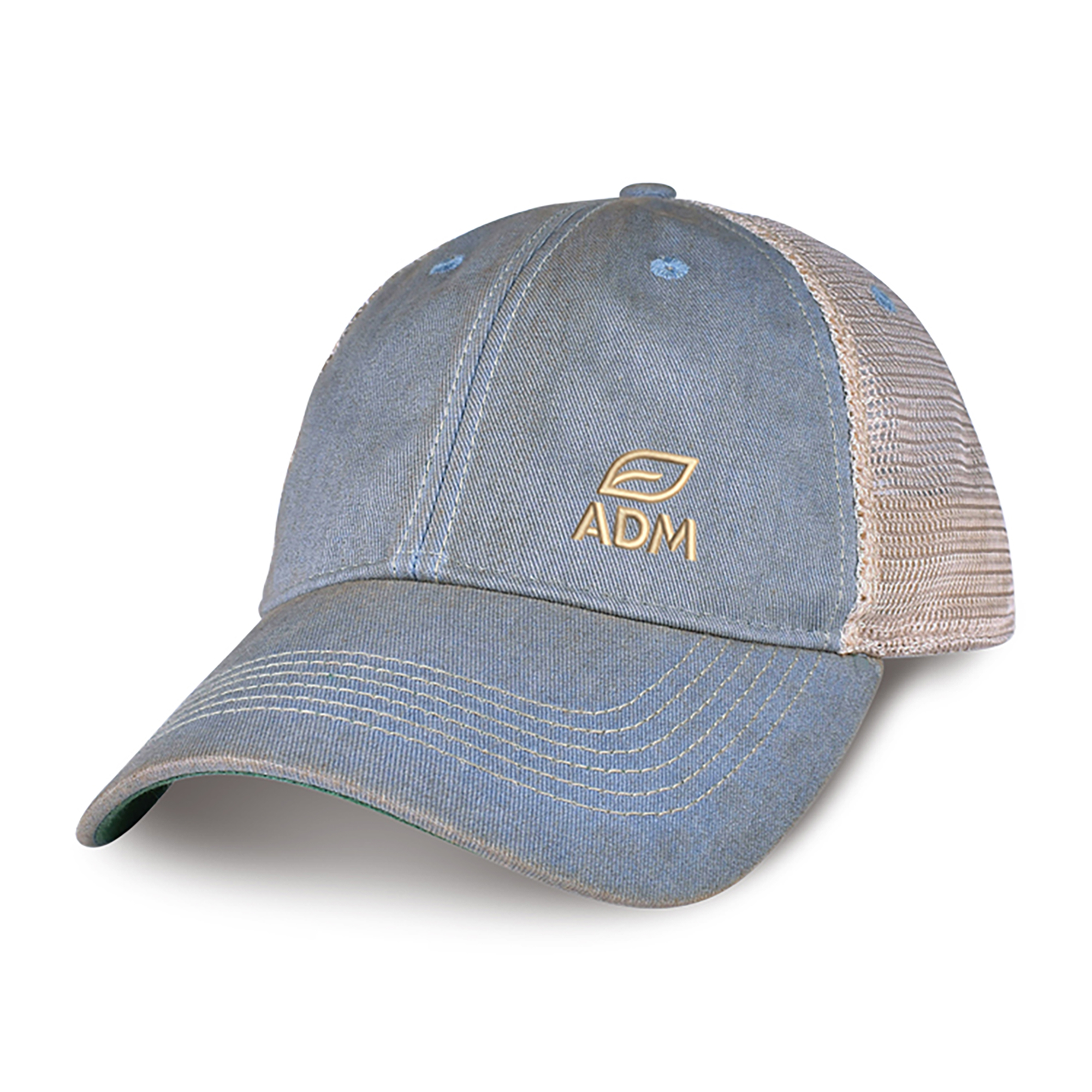 Picture of Merrimack Hat Co. Austin Vintage Trucker - Sky Blue-Tan