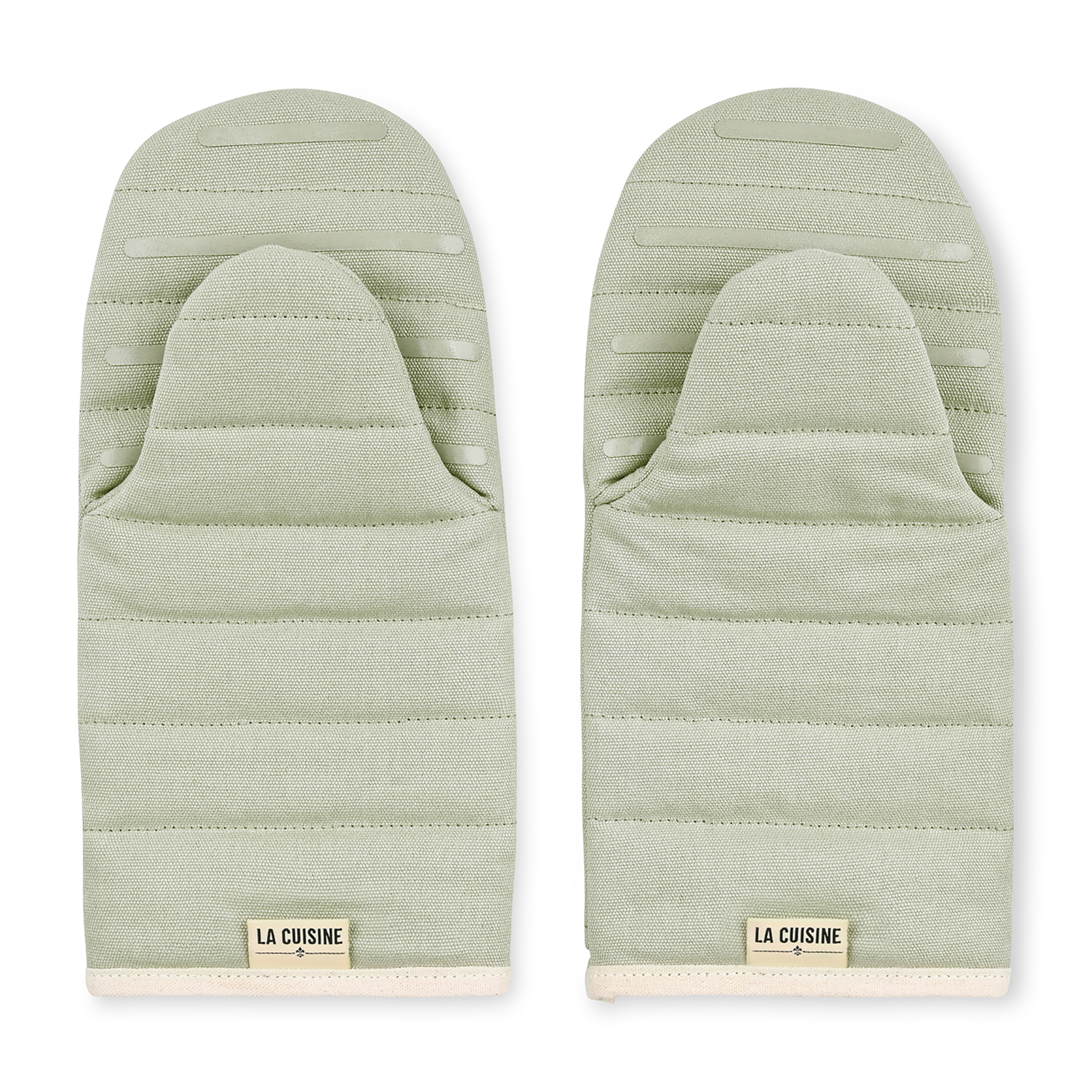 Picture of La Cuisine Recycled Cotton Oven Mitt Set - AWARE - Light Grey