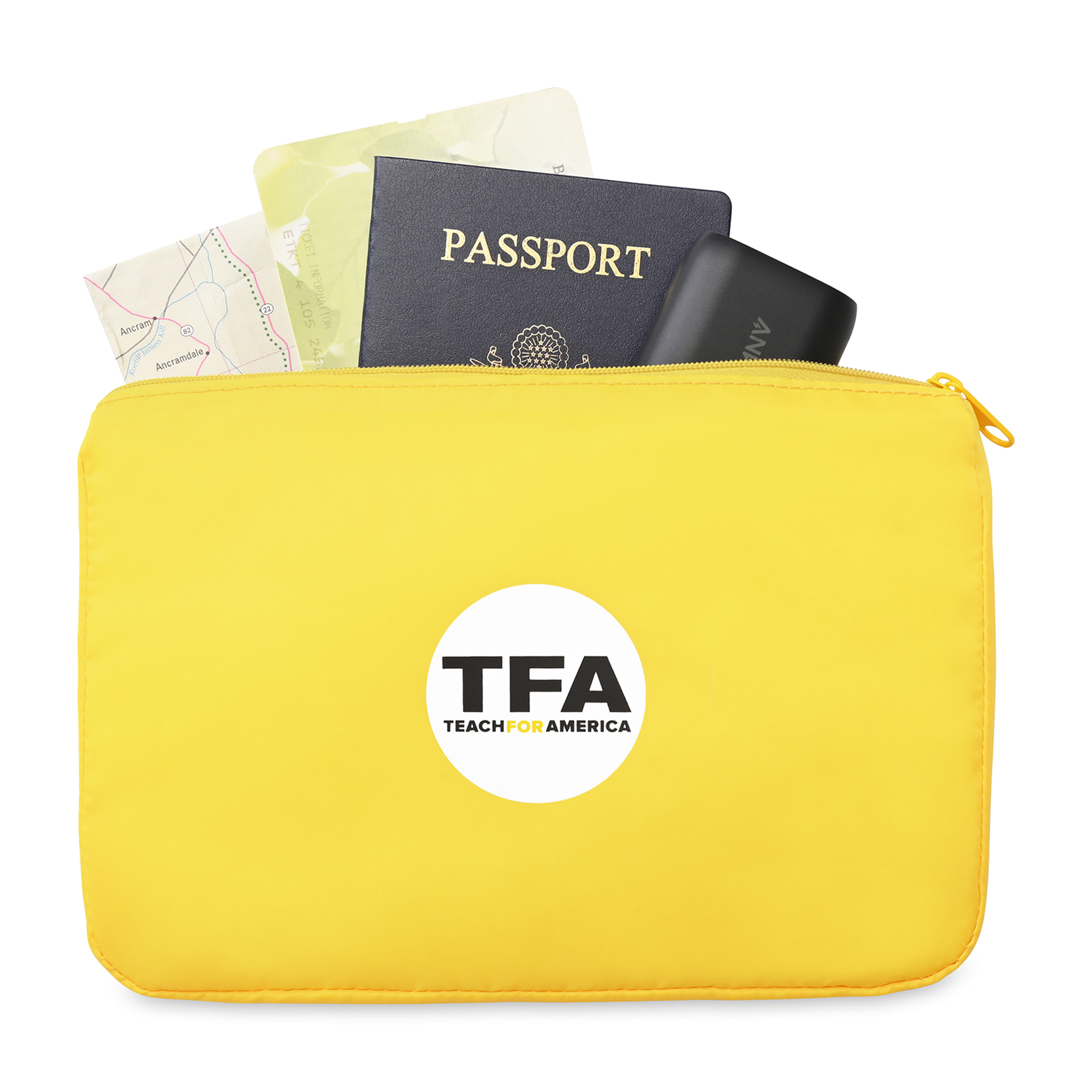 Picture of Arlo Recycled rPET Zippered Pouch - Yellow