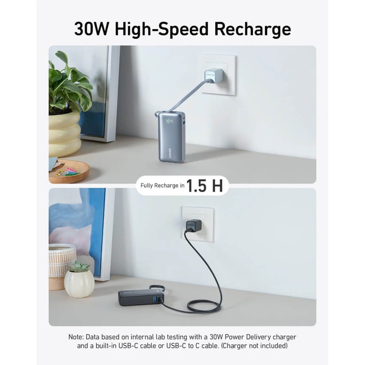 Picture of Anker Nano Power Bank (30W, Built-In USB-C Cable)