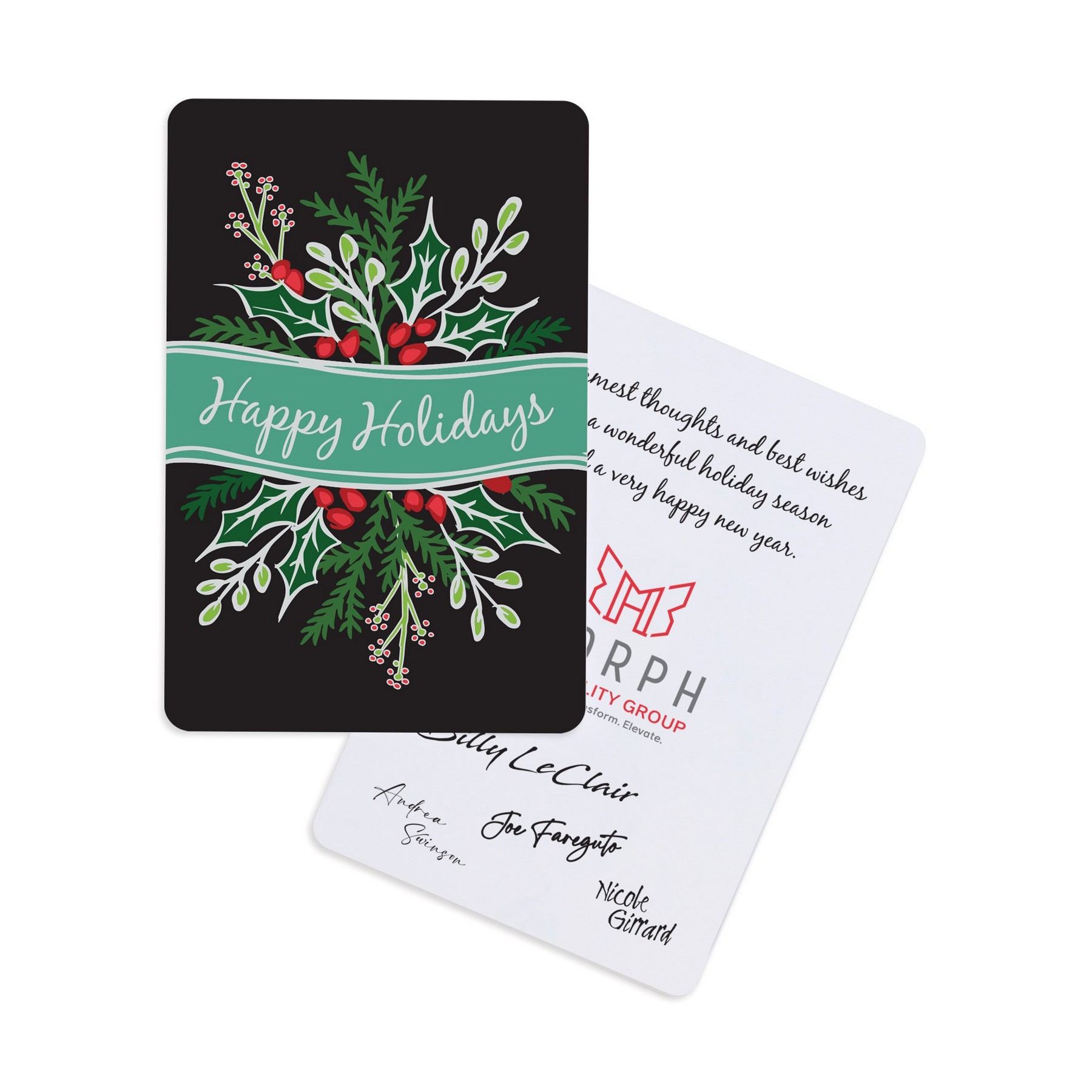 Picture of Festive Flourish Holiday Greeting Card - White