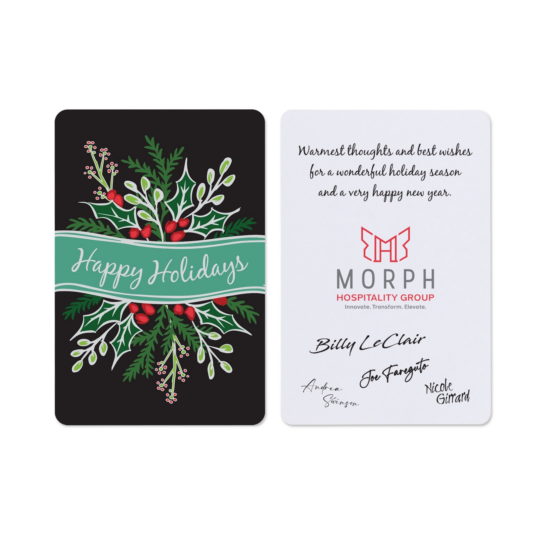 Picture of Festive Flourish Holiday Greeting Card - White