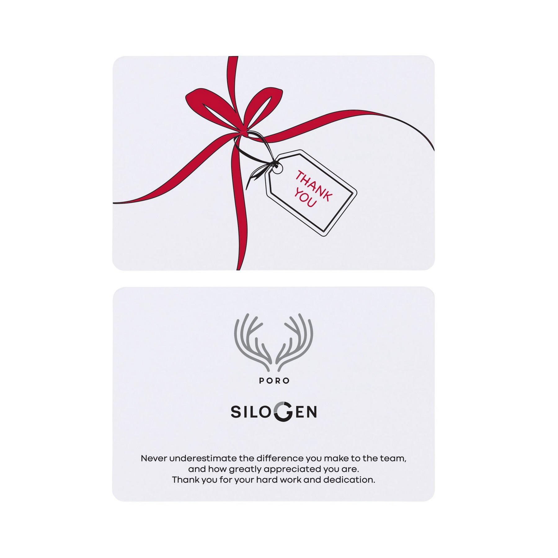 Picture of Tied with Thanks & Cheer Greeting Card - White