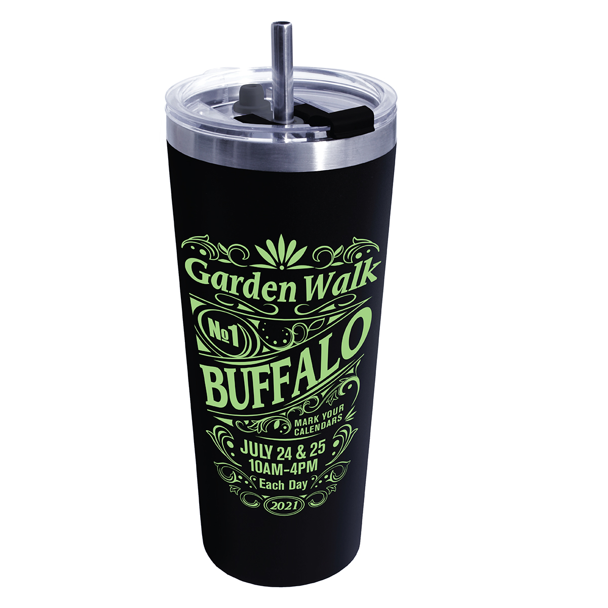 Picture of 22 Oz. Memphis Tumbler w/Flip Lid & Straw - Gift Set