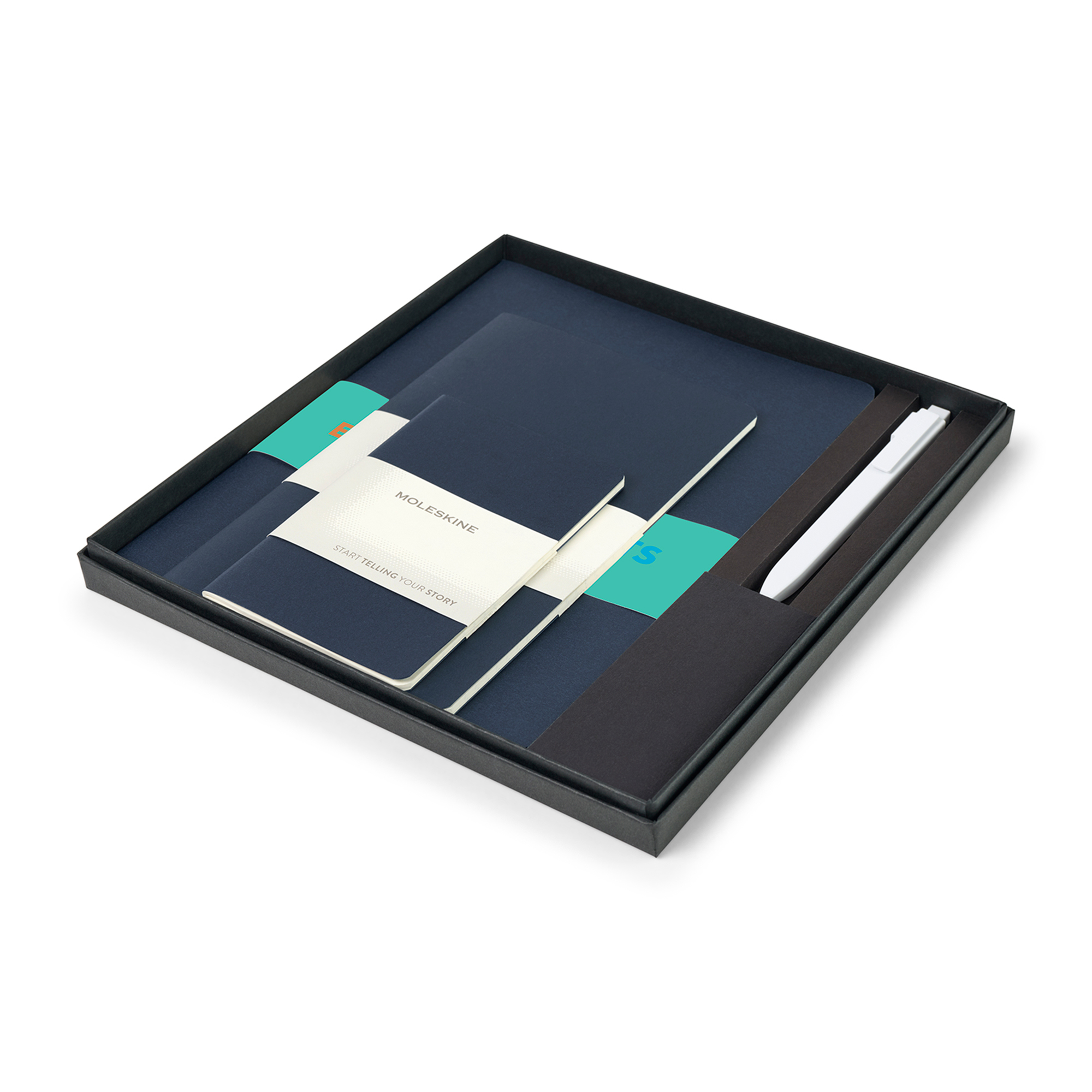 Picture of Moleskine Assorted Cahier and GO Pen Gift Set - Sapphire Blue