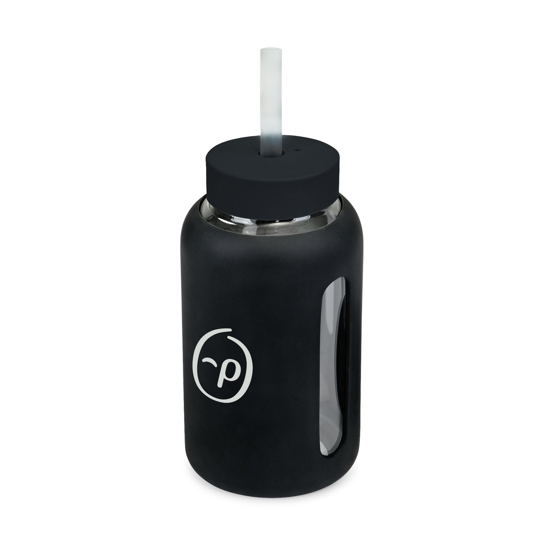 Picture of Axis Glass Straw Bottle - 21 Oz. - Black