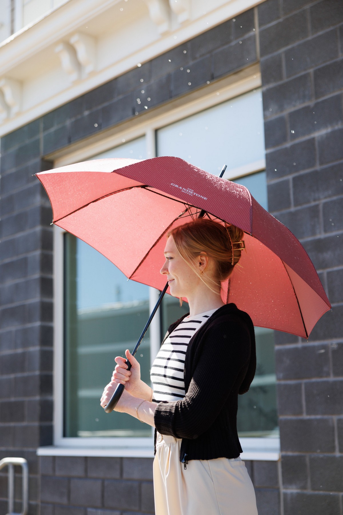 Picture of Samsonite Stick Auto Open Umbrella - Red - White