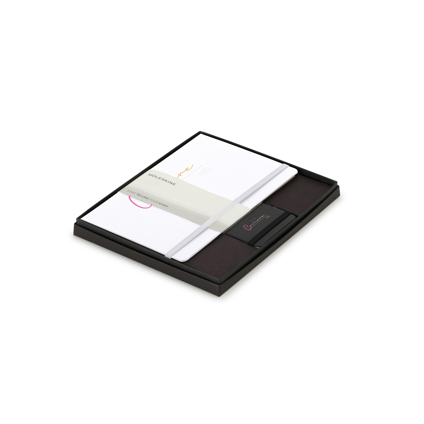 Picture of Moleskine Large Notebook and Mini Notebook Charm Gift Set - White-Black