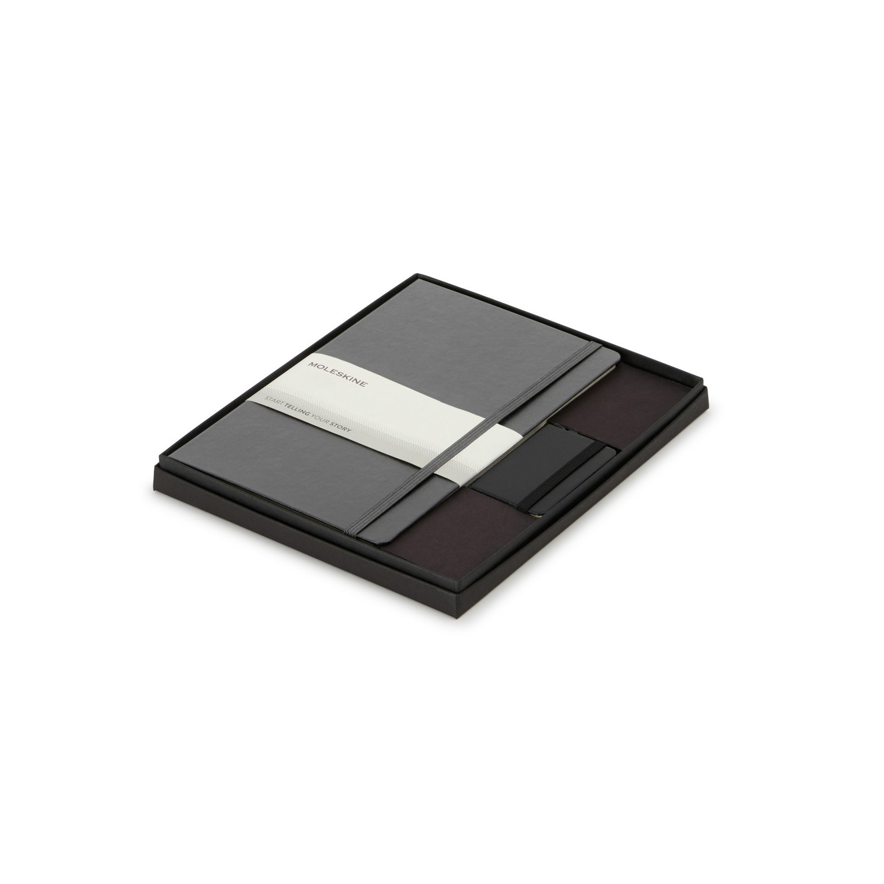 Picture of Moleskine Large Notebook and Mini Notebook Charm Gift Set - Slate Grey-Black