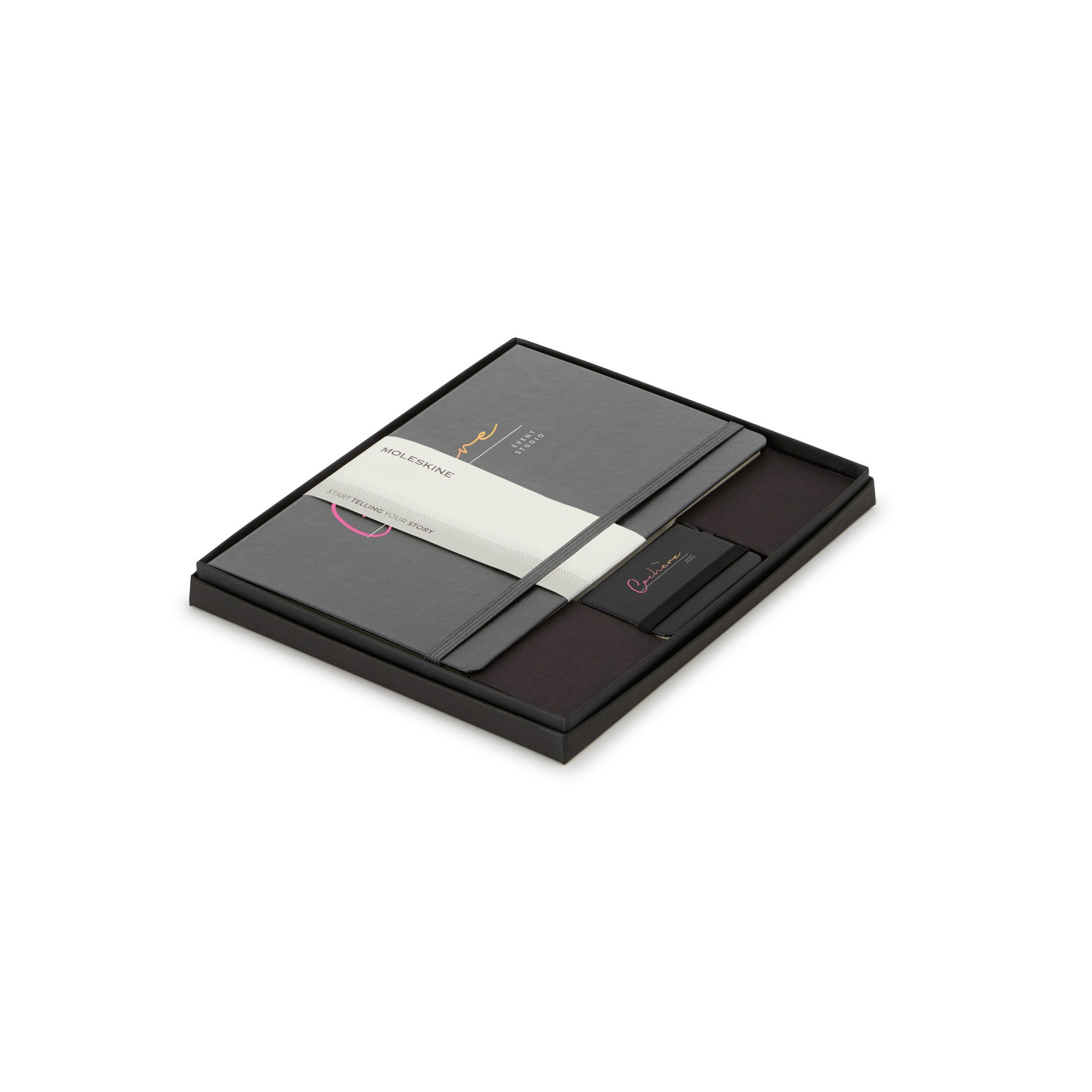 Picture of Moleskine Large Notebook and Mini Notebook Charm Gift Set - Slate Grey-Black