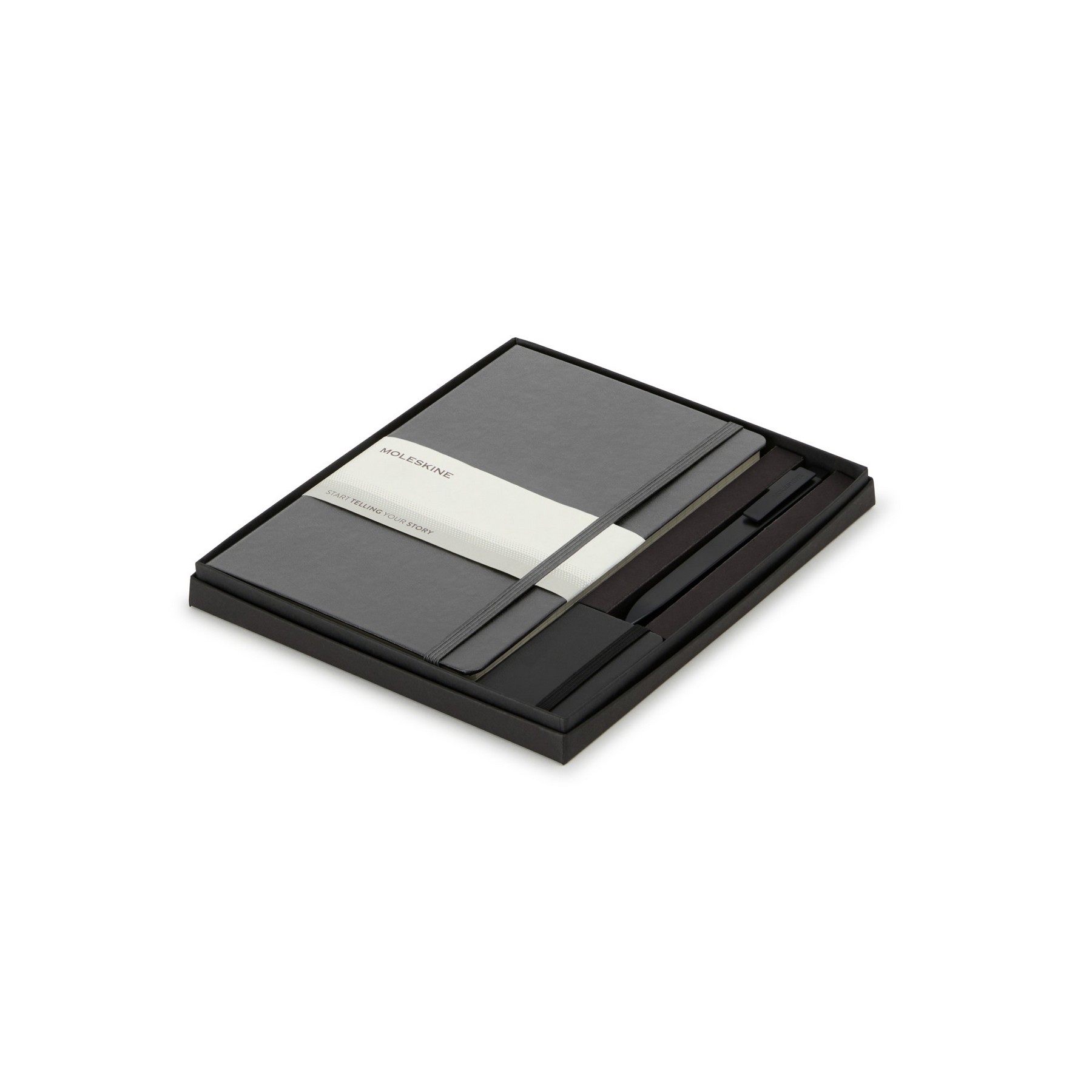 Picture of Moleskine Large Notebook, GO Pen, and Mini Notebook Charm Gift Set - Slate Grey-Black