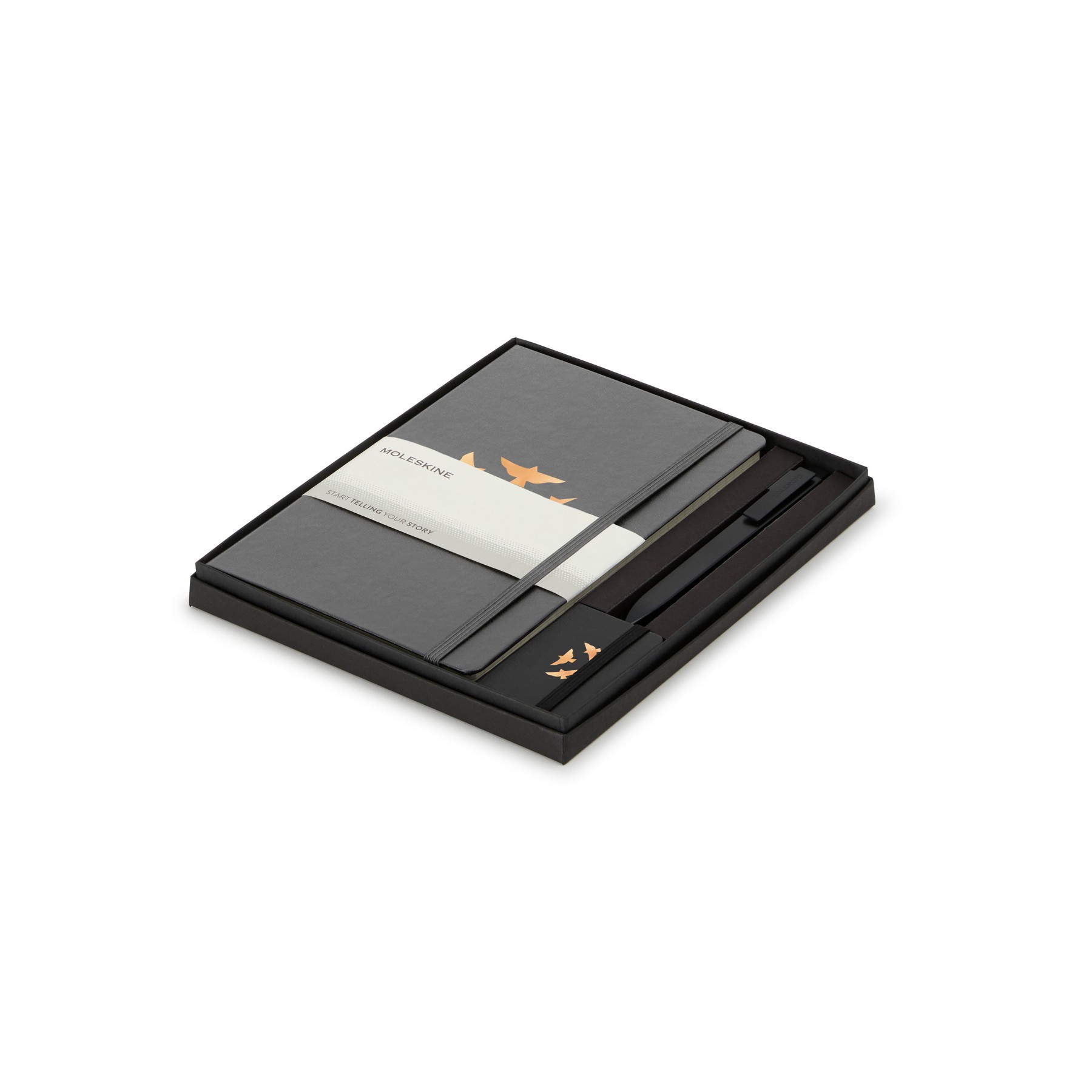 Picture of Moleskine Large Notebook, GO Pen, and Mini Notebook Charm Gift Set - Slate Grey-Black