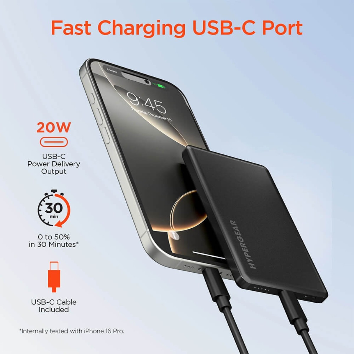 Picture of HyperGear Power Pack Mag Ultra-Slim Magnetic Wireless Fast Charge Power Bank