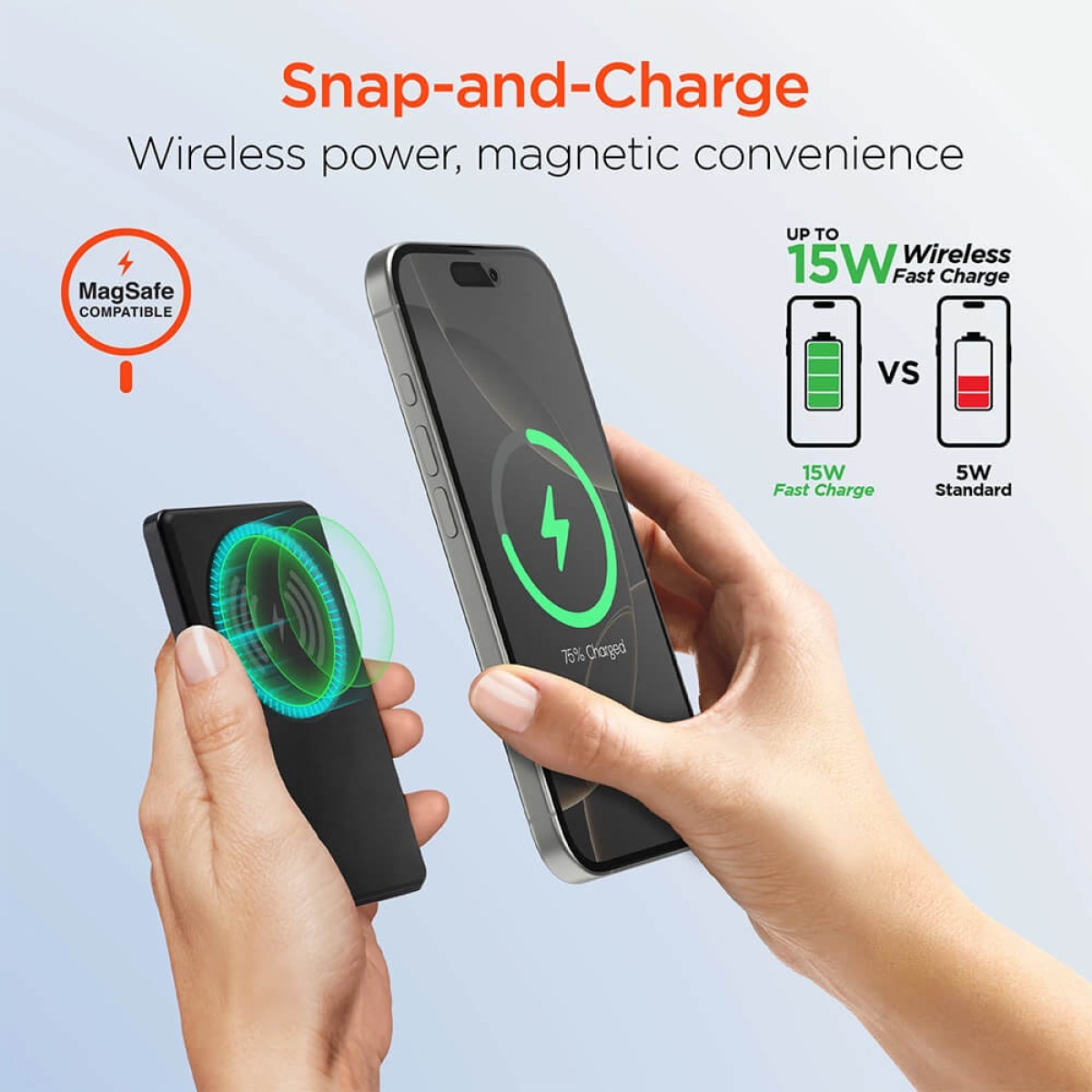 Picture of HyperGear Power Pack Mag Ultra-Slim Magnetic Wireless Fast Charge Power Bank