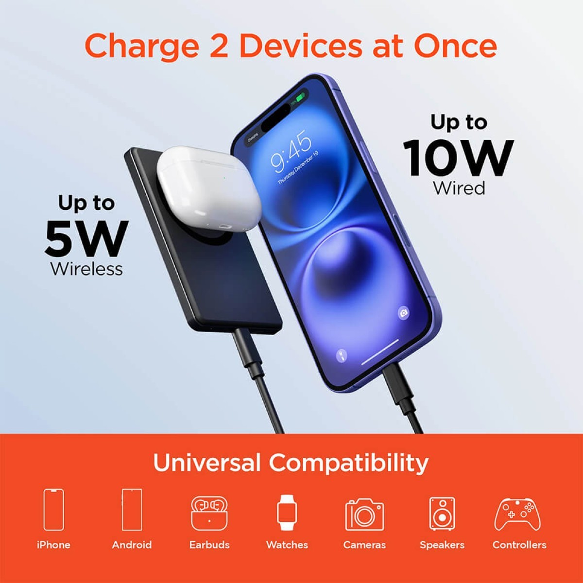 Picture of HyperGear Power Pack Mag Ultra-Slim Magnetic Wireless Fast Charge Power Bank