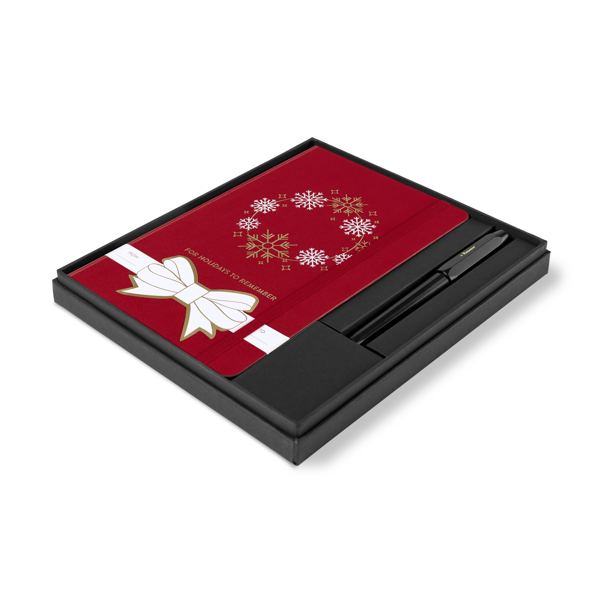 Picture of Moleskine® Hard Cover Holiday Notebook and Kaweco Pen Gift Set - Scarlet Red