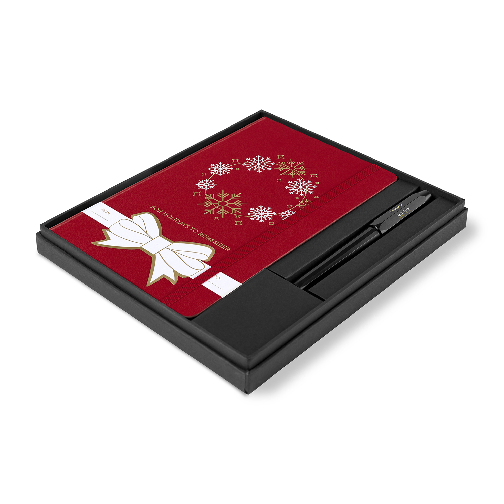 Picture of Moleskine® Hard Cover Holiday Notebook and Kaweco Pen Gift Set - Scarlet Red