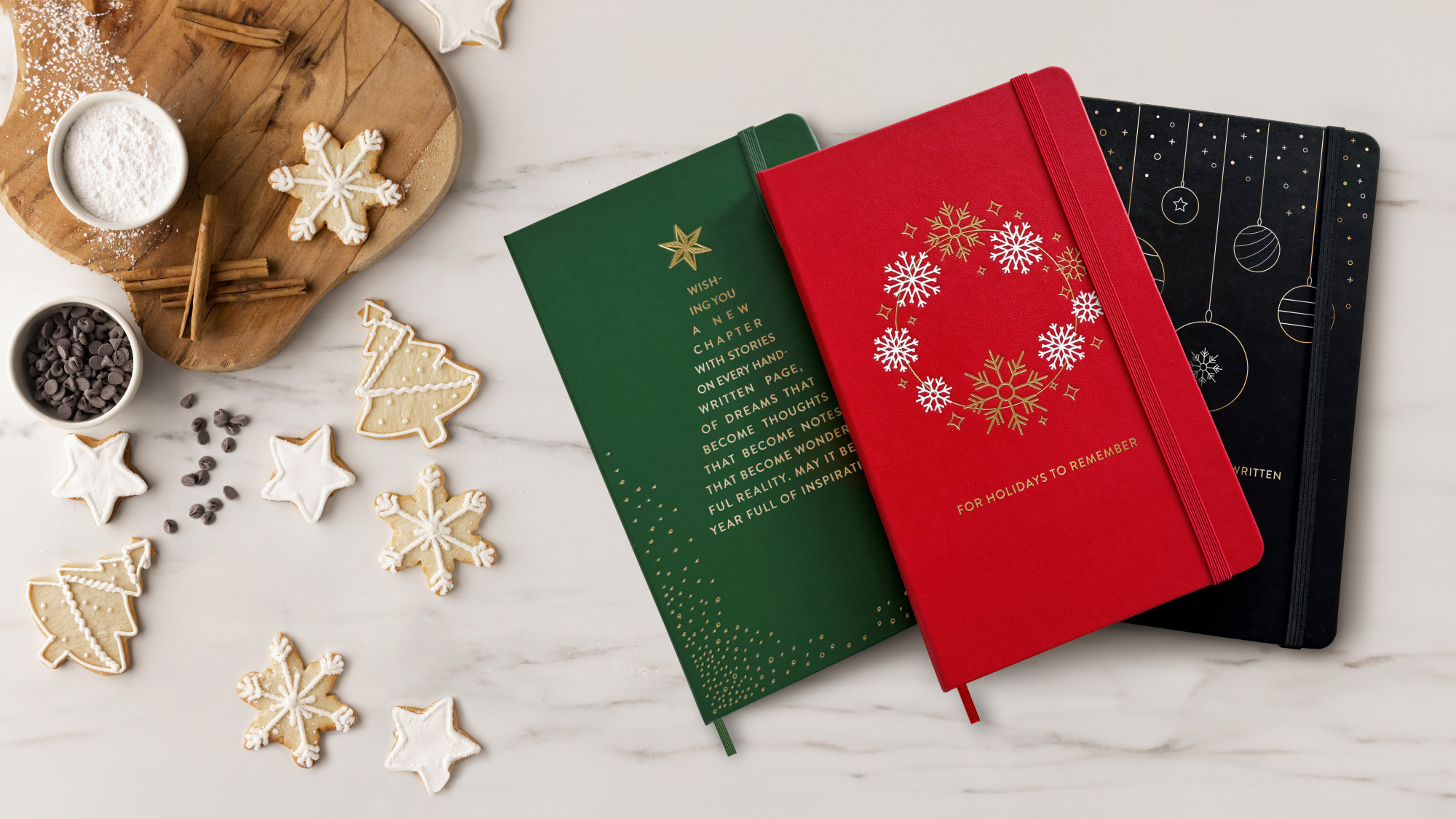 Picture of Moleskine® Hard Cover Holiday Notebook Gift Set - Scarlet Red