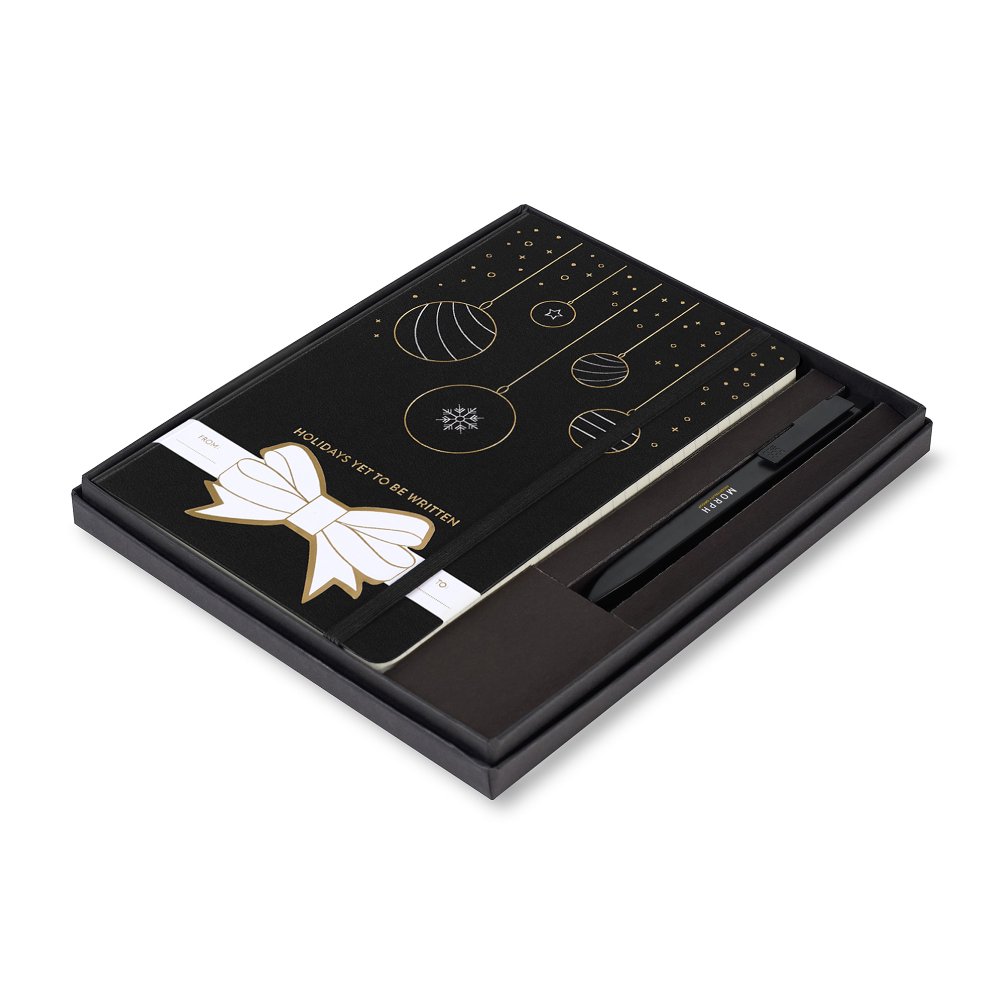 Picture of Moleskine® Hard Cover Holiday Notebook and GO Pen Gift Set - Black