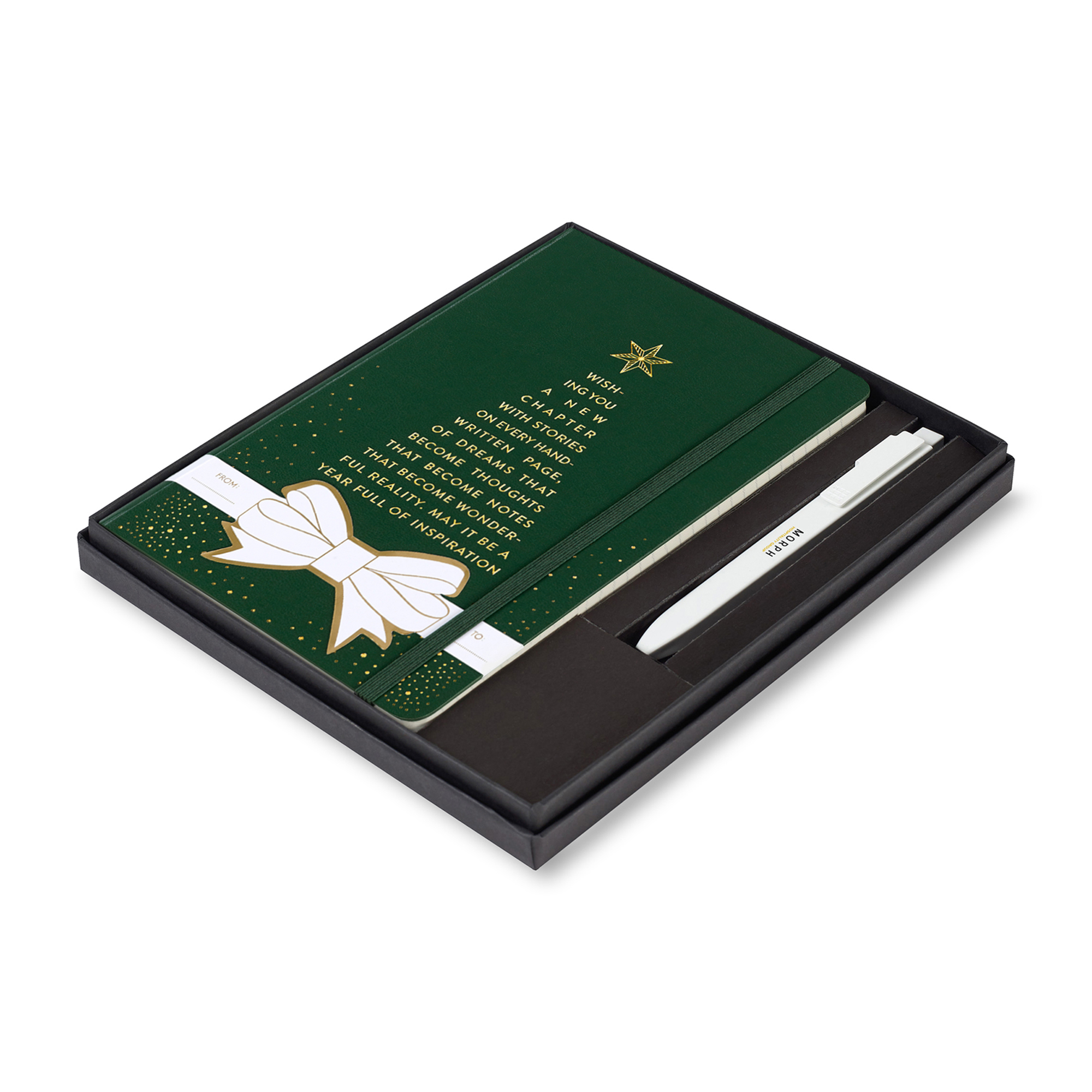 Picture of Moleskine® Hard Cover Holiday Notebook and GO Pen Gift Set - Myrtle Green