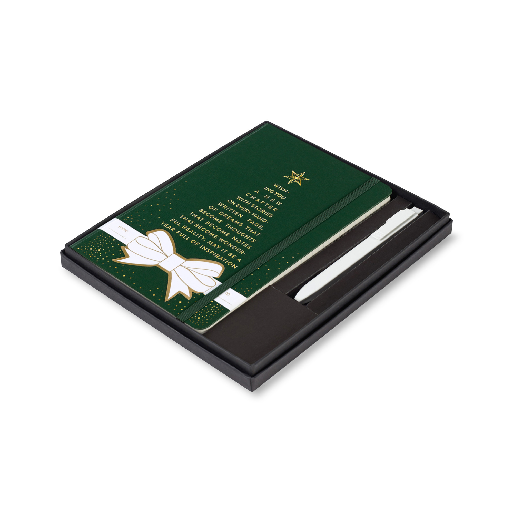 Picture of Moleskine® Hard Cover Holiday Notebook and GO Pen Gift Set - Myrtle Green
