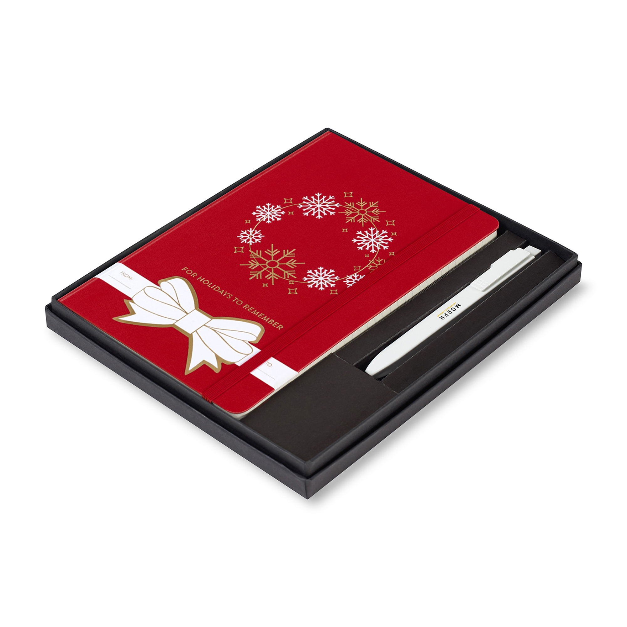 Picture of Moleskine® Hard Cover Holiday Notebook and GO Pen Gift Set - Scarlet Red