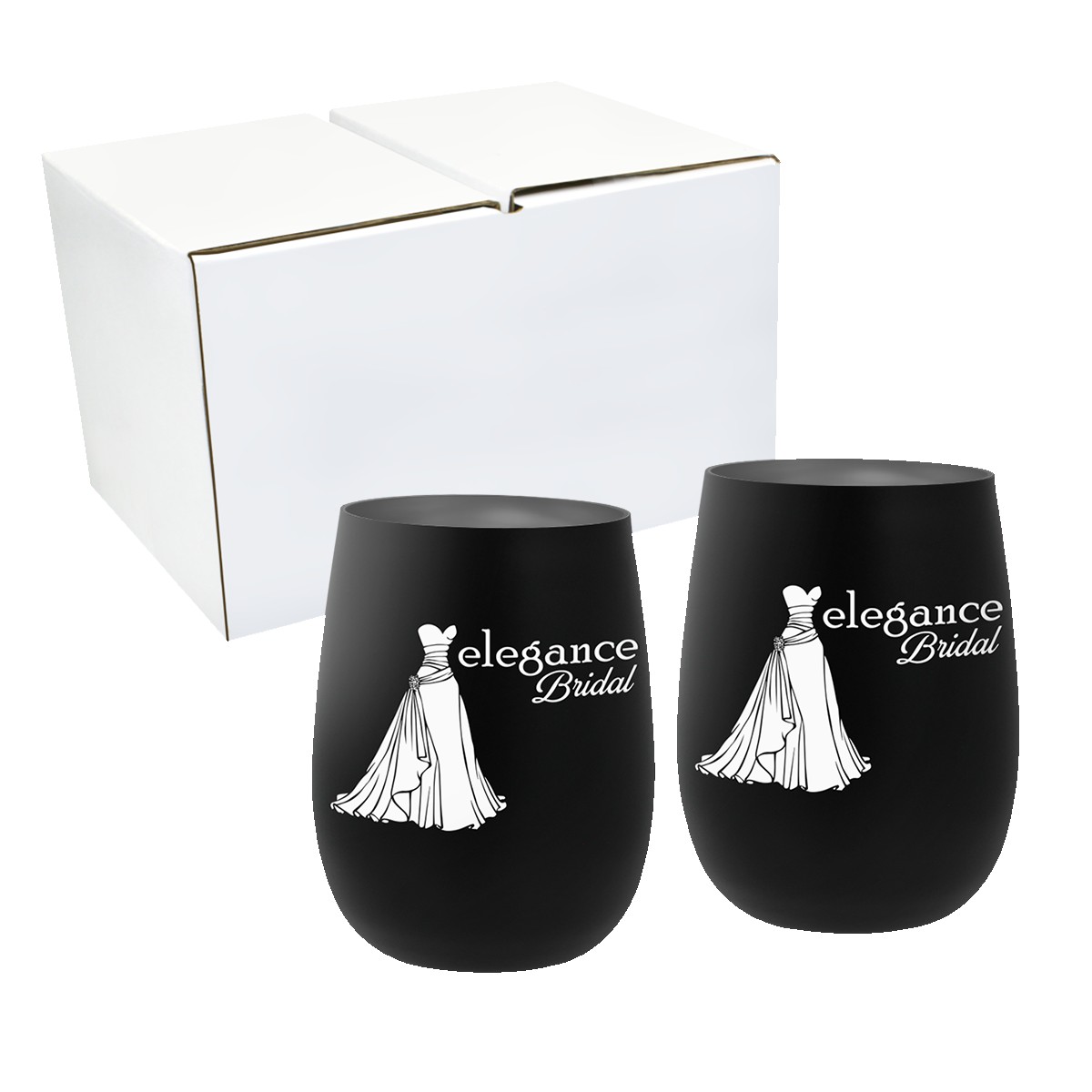 Picture of 12 oz. Recycled Stainless Wine Glass - Gift Set