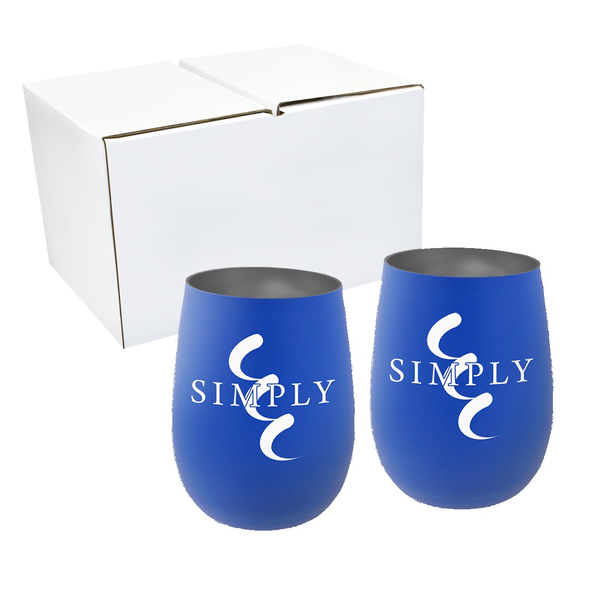 Picture of 12 oz. Recycled Stainless Wine Glass - Gift Set