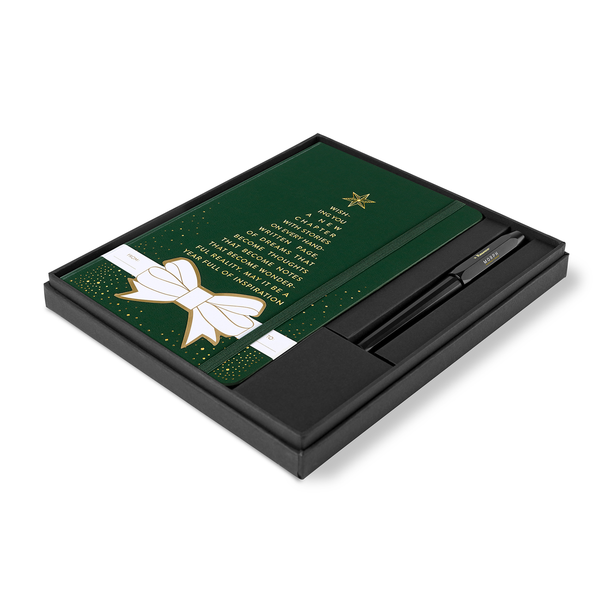 Picture of Moleskine® Hard Cover Holiday Notebook and Kaweco Pen Gift Set - Myrtle Green