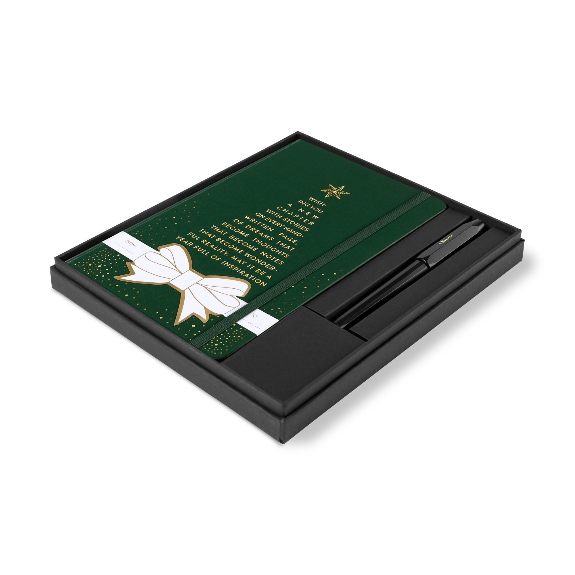 Picture of Moleskine® Hard Cover Holiday Notebook and Kaweco Pen Gift Set - Myrtle Green