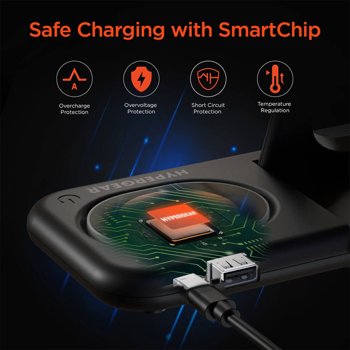 Picture of HyperGear PowerFold X-Ray 4-in-1 Foldable Wireless Charging Stand with 15W Wireless Fast Charge