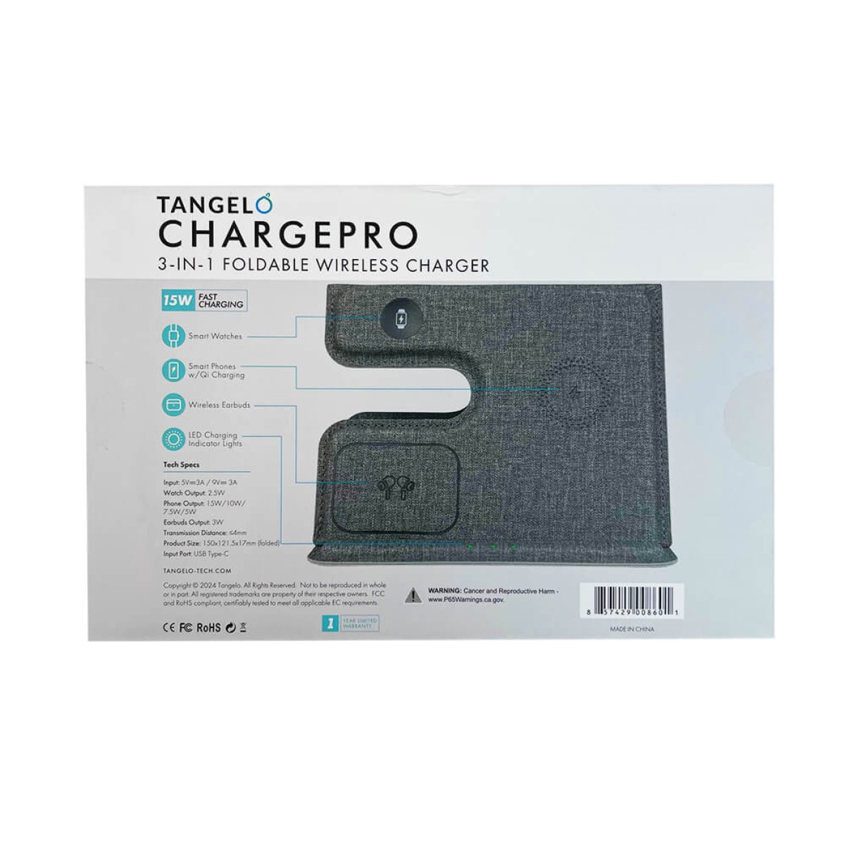 Picture of Tangelo ChargePro 3" 1 Foldable Wireless Charger