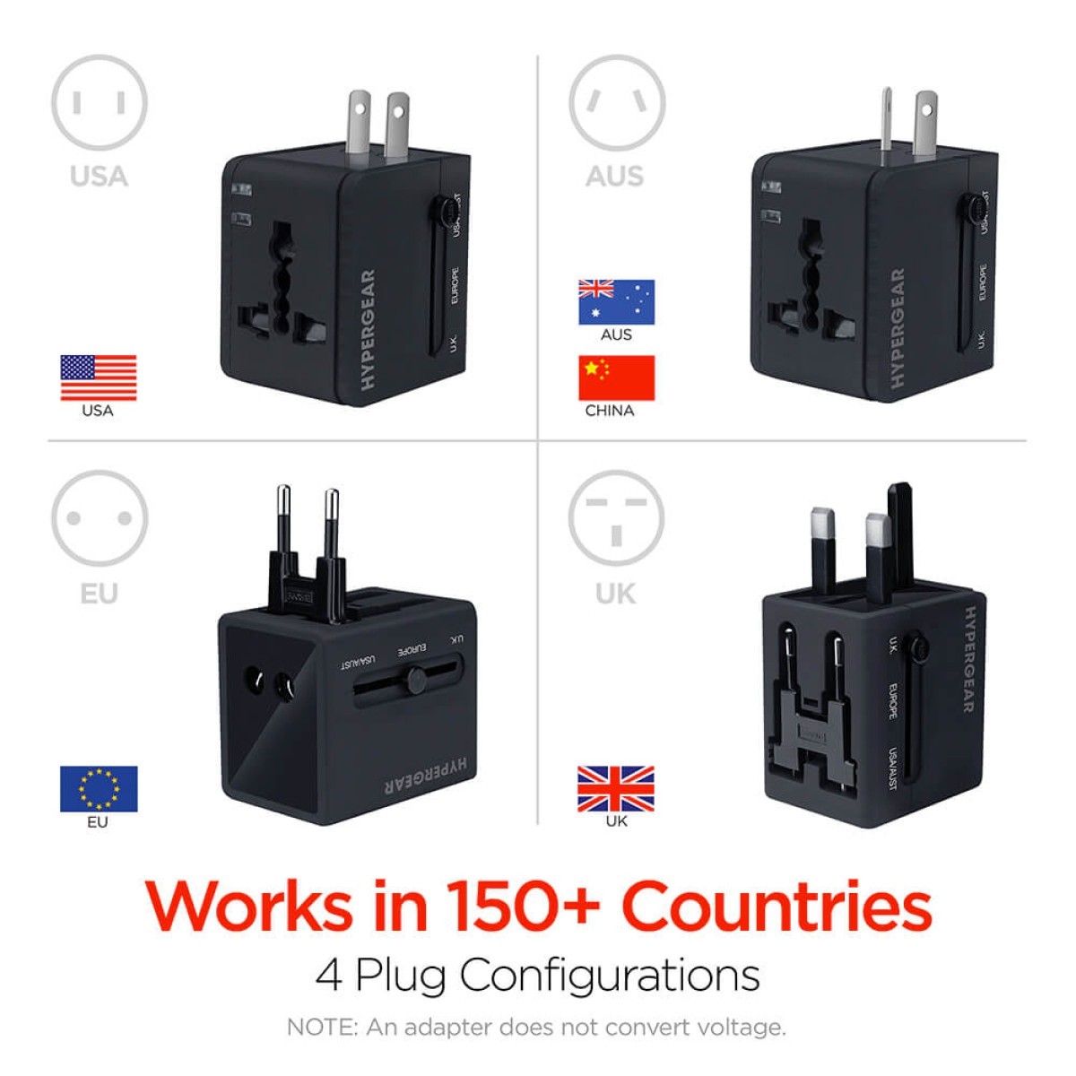 Picture of HyperGear All-in-One World Travel Adapter
