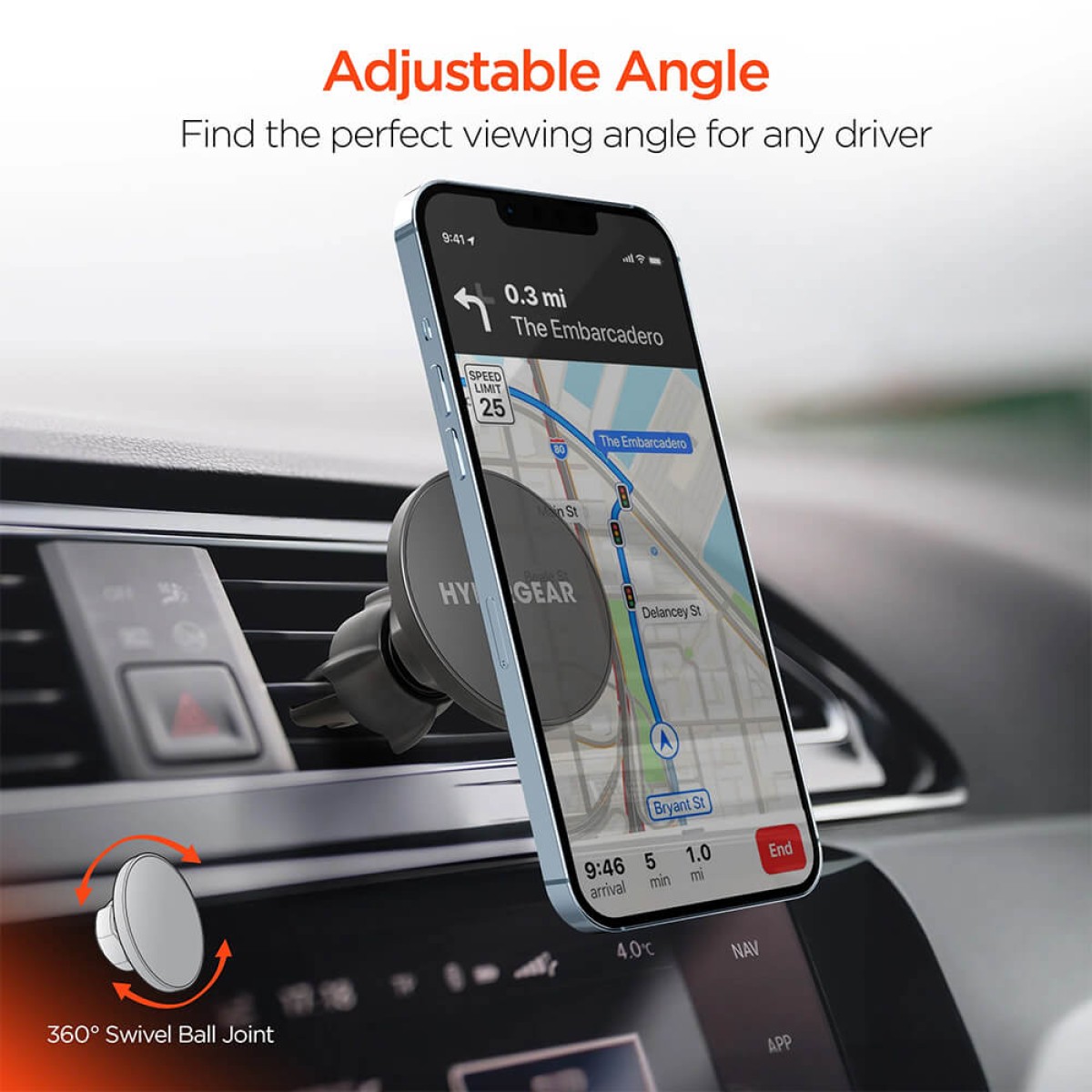 Picture of HyperGear Mag Grip Magnetic Phone Mount with MagSafe Vent